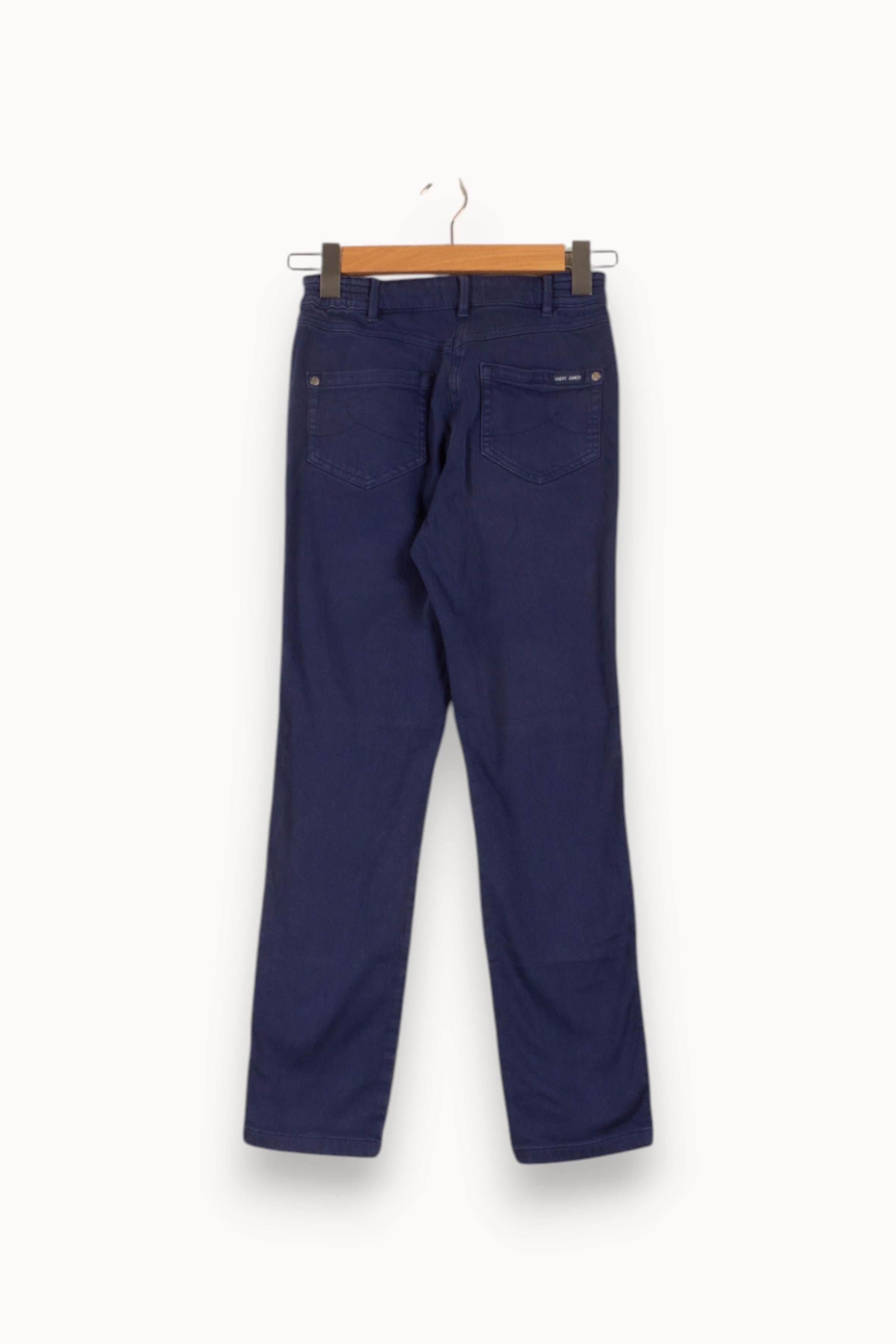 Cropped slim jeans with studs SAINT JAMES - Seconde Main Blue