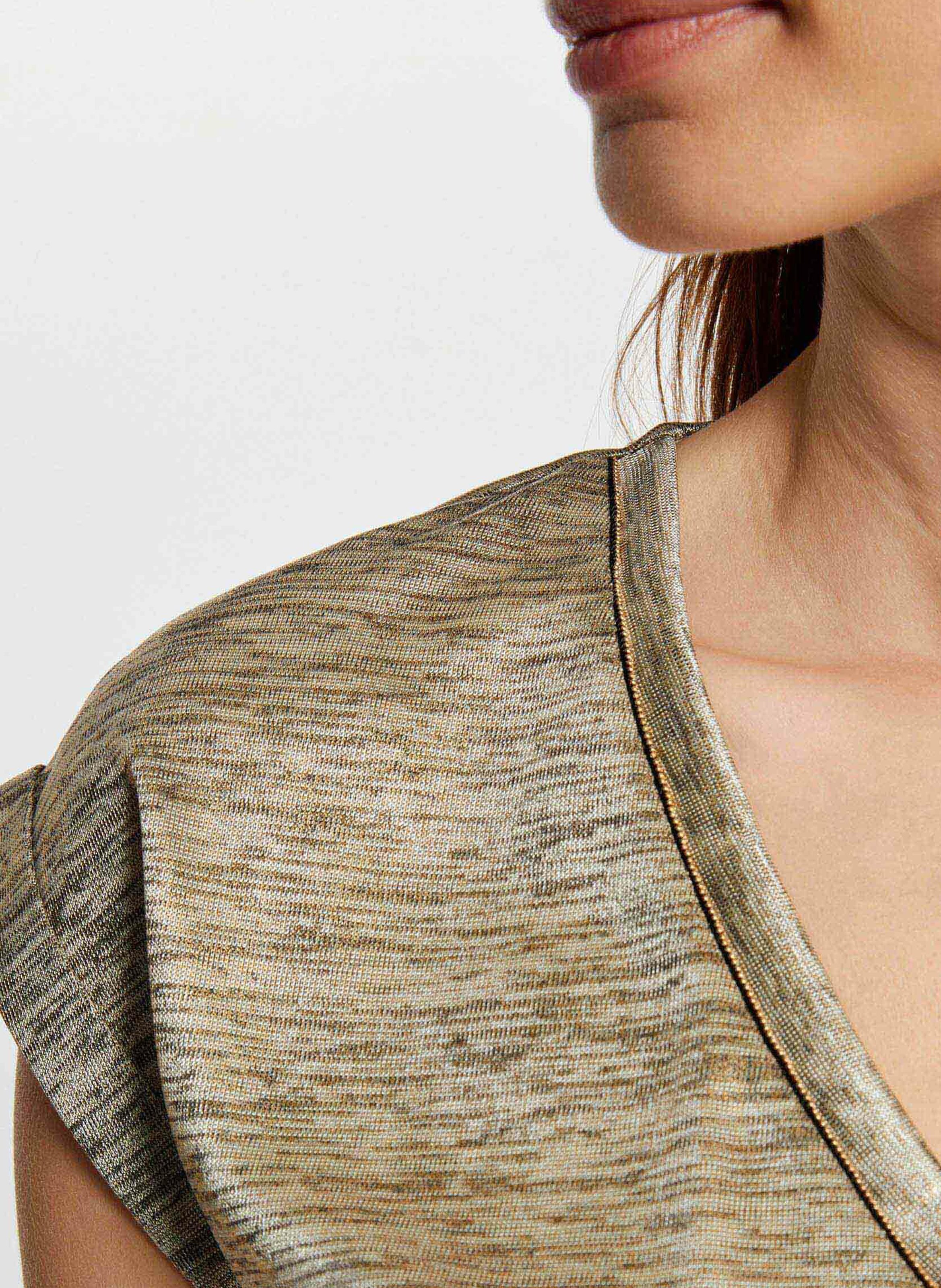 Tee-shirt manches courtes métallisé MORGAN Doré