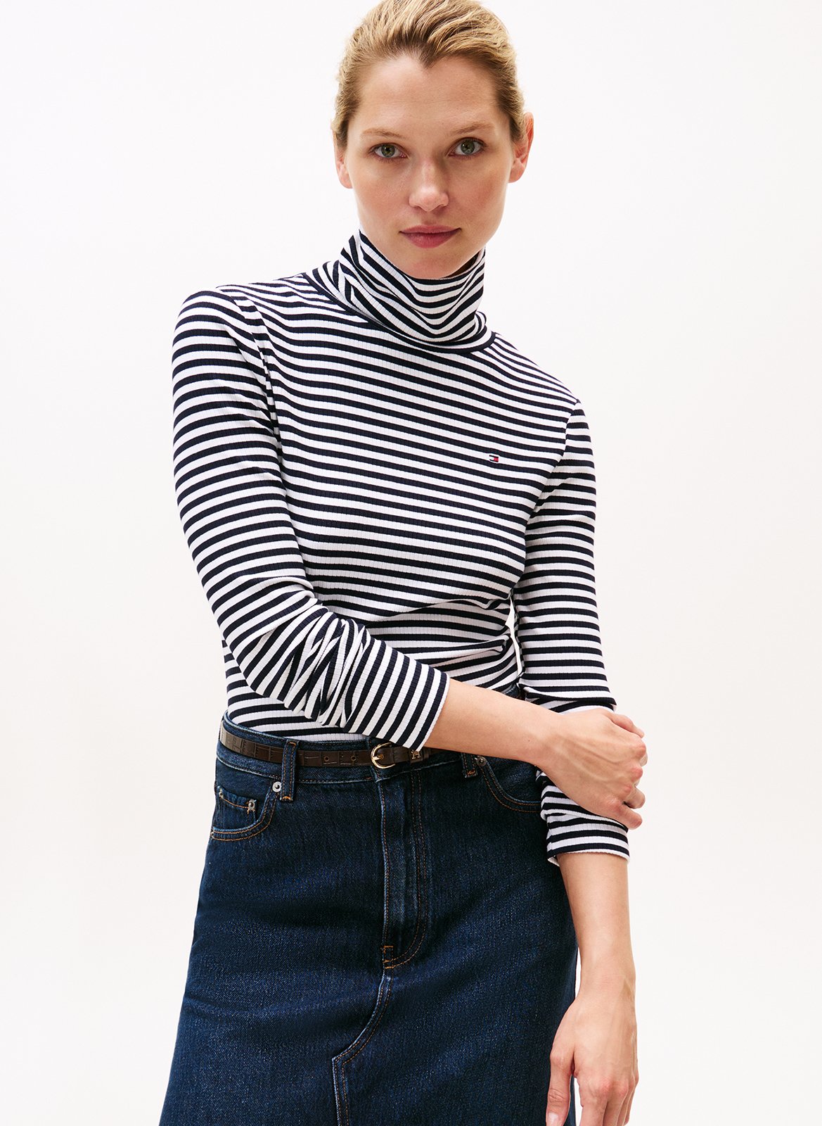 Tee-shirt col roulé à rayures TOMMY HILFIGER