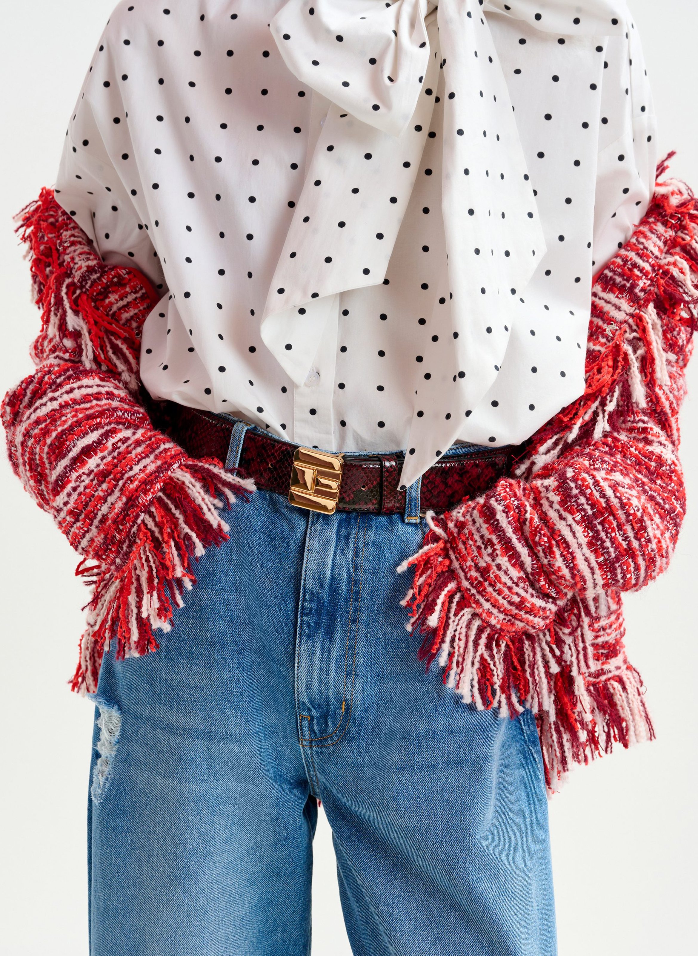 Ceinture en cuir imprimé ESSENTIEL ANTWERP Rouge