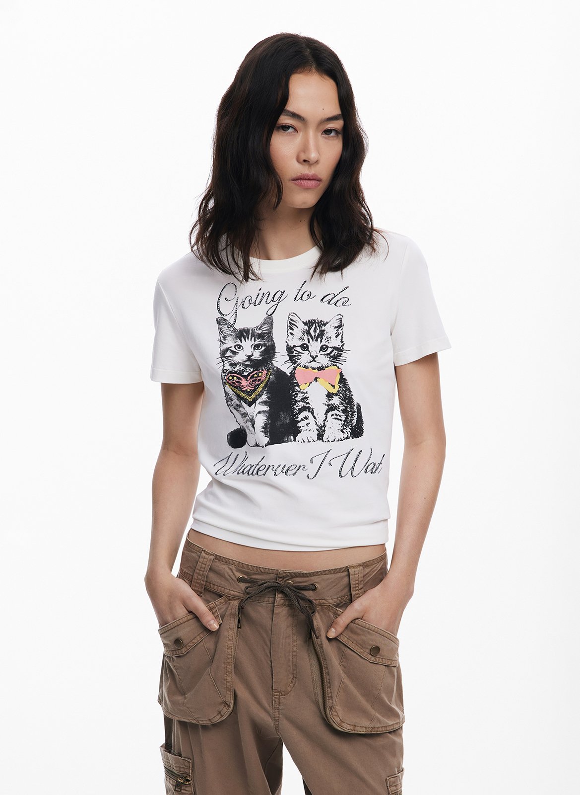 Tee-shirt manches courtes imprimé DESIGUAL Blanc