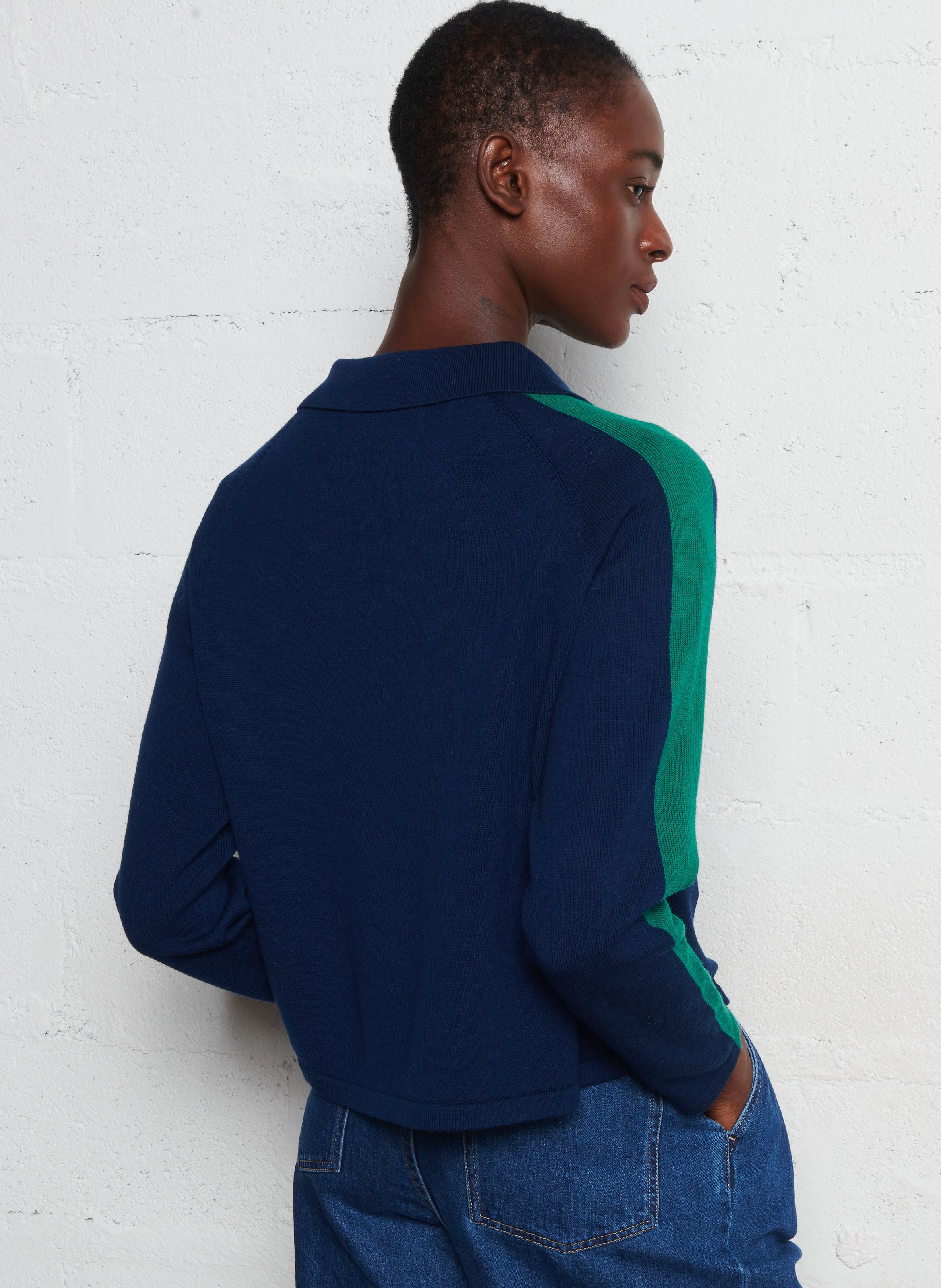 Pull oversize en laine THE TINY BIG SISTER Bleu