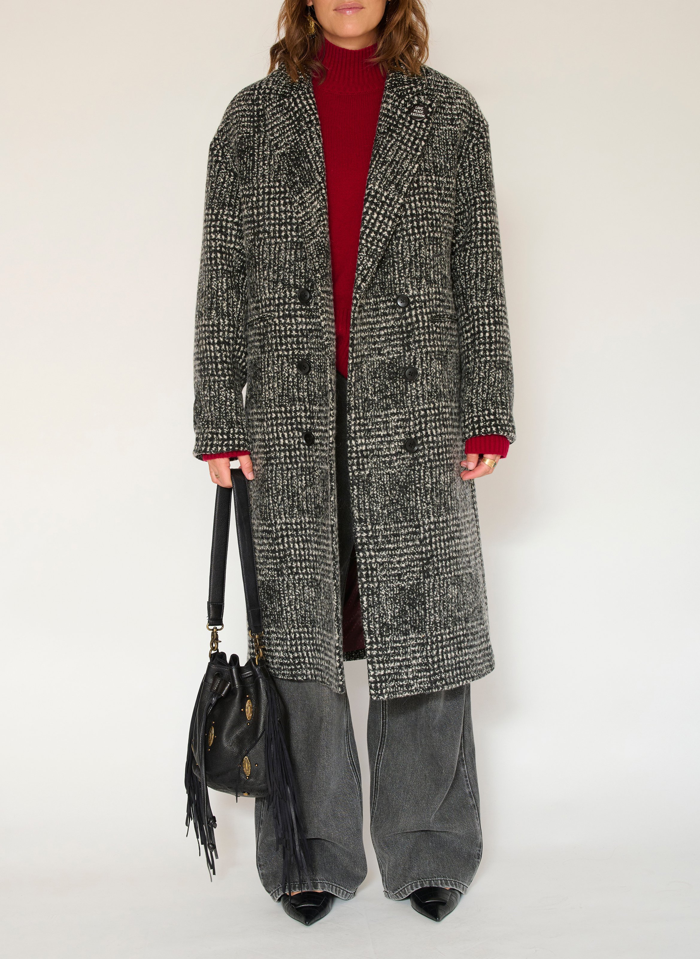 Pull oversize en laine MKT Rouge