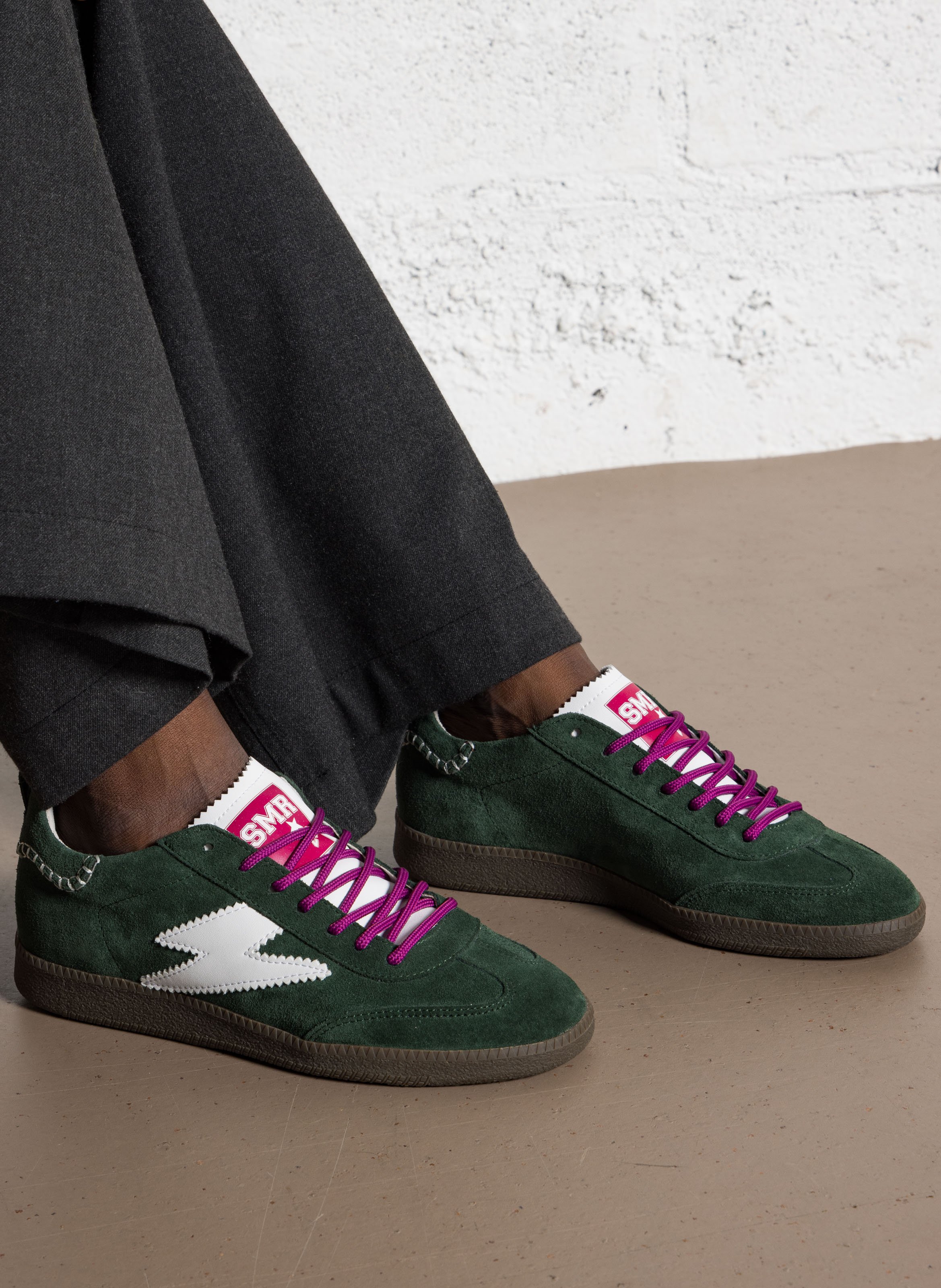 Baskets basses en cuir mélangé SEMERDJIAN - SMR Vert