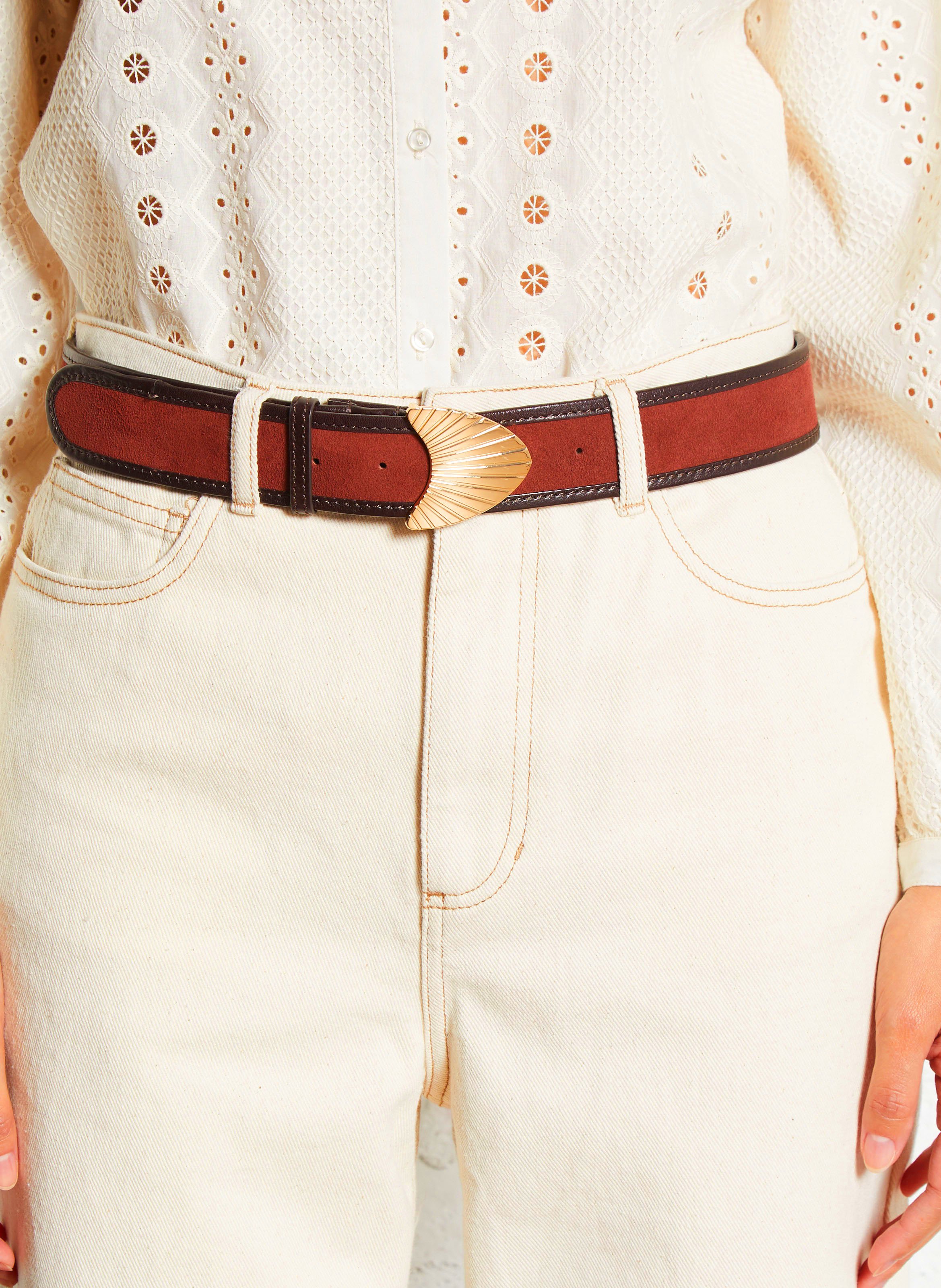 Ceinture boucle en cuir MAISON 123 Rouge
