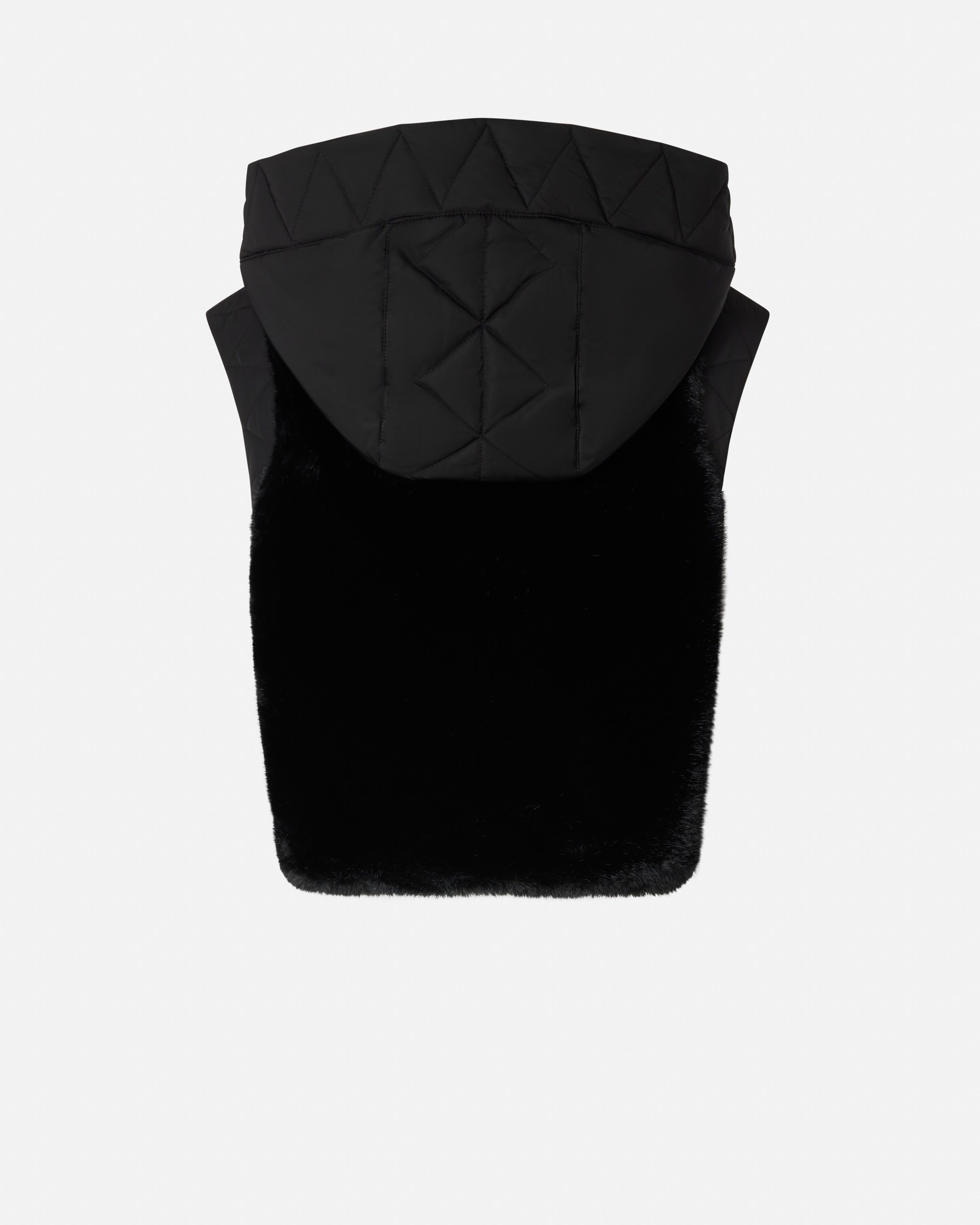 Padded faux fur hooded vest PINKO Black