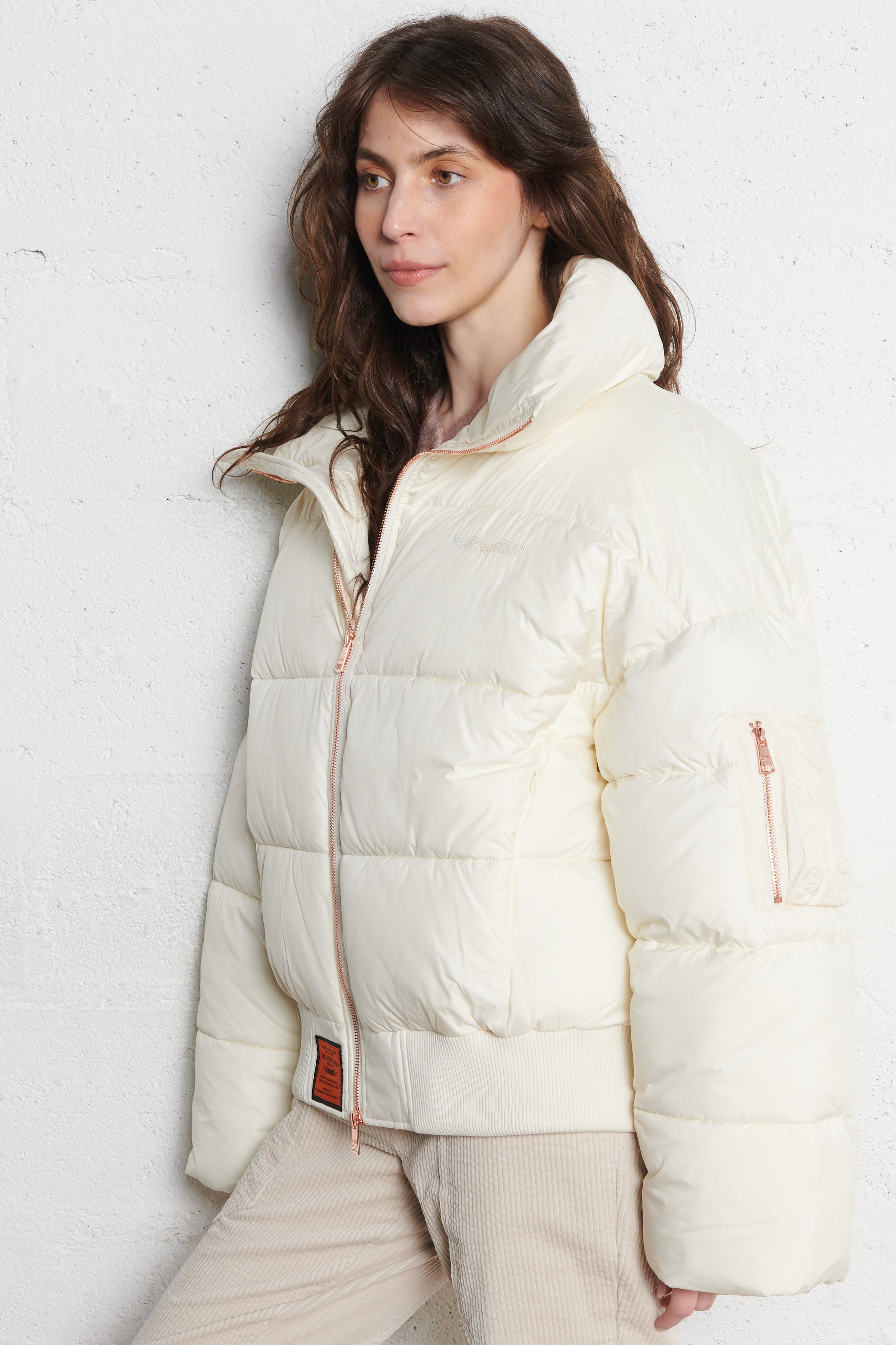 Doudoune col montant BOMBERS ORIGINAL Blanc