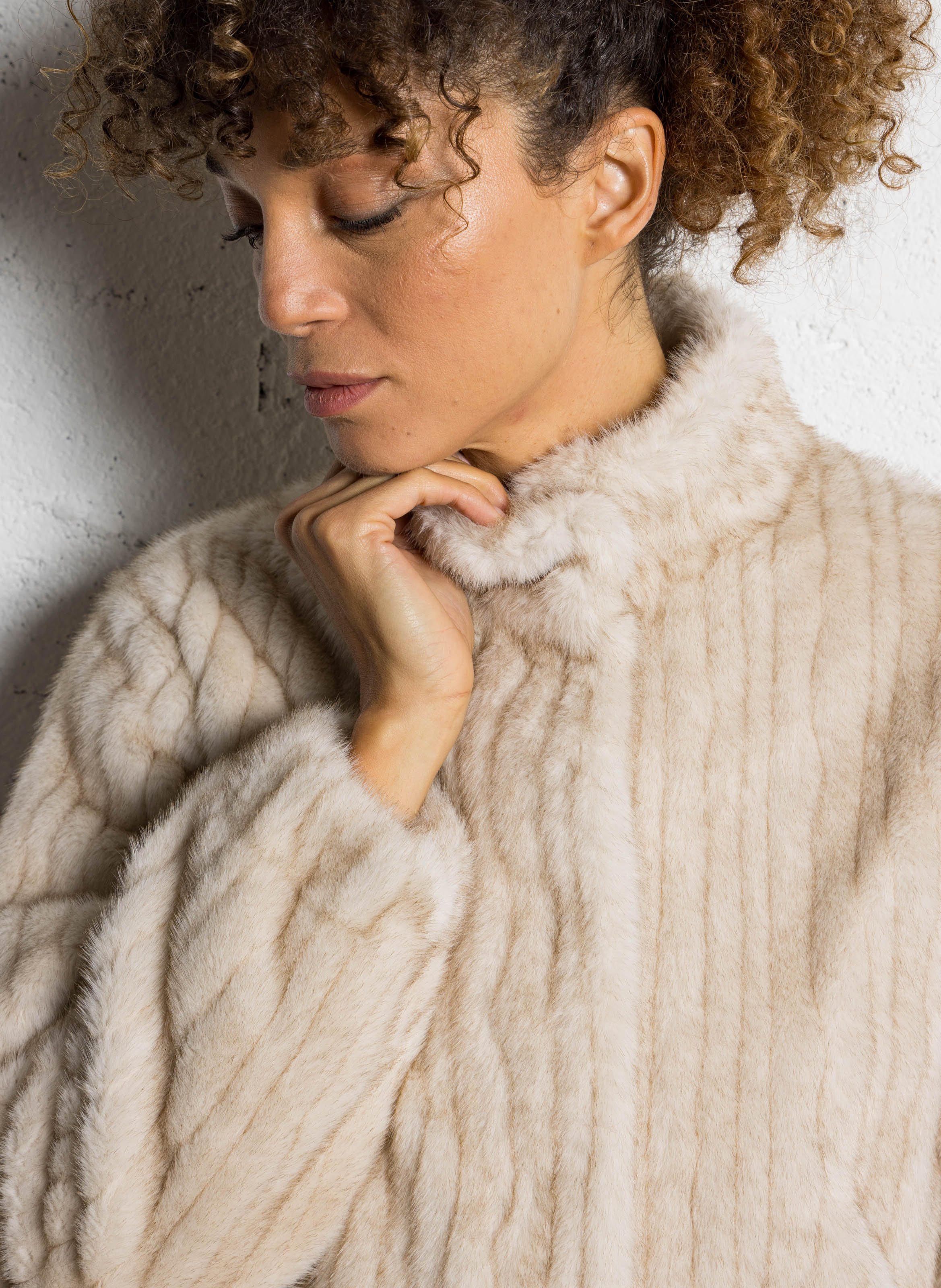 Jas met opstaande kraag van imitatiebont SUD EXPRESS Beige