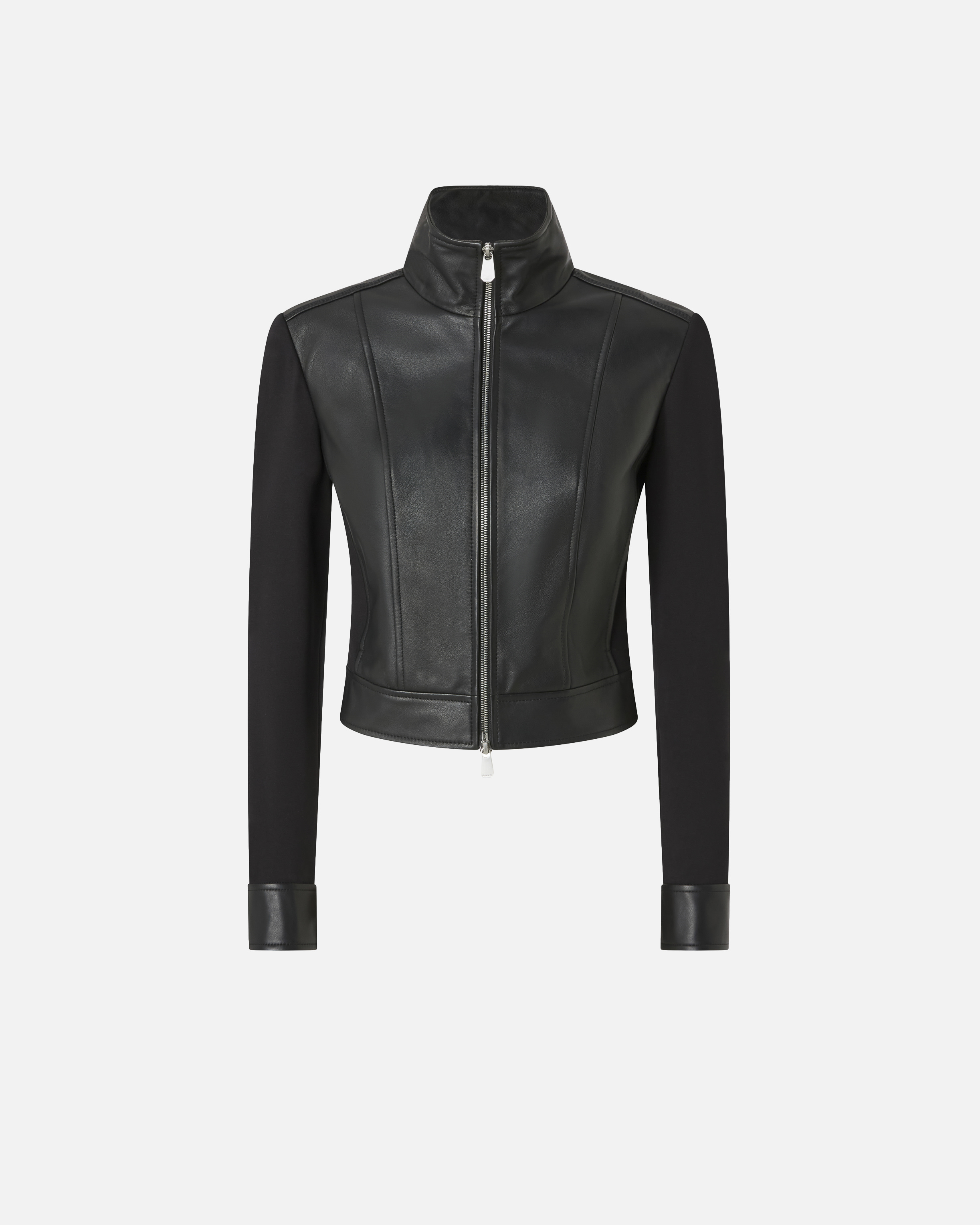 Two-material biker jacket PINKO Black