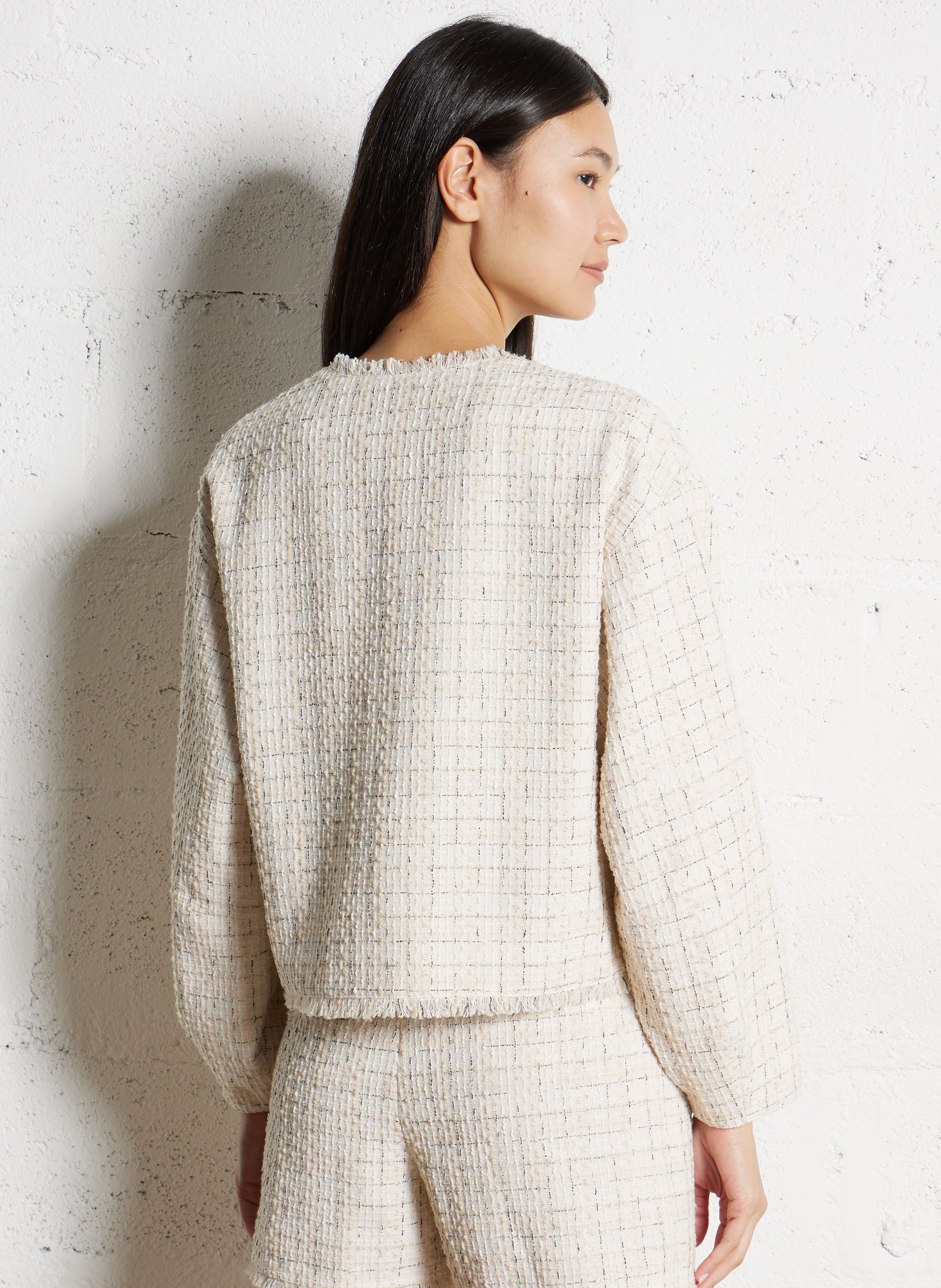 Oversized tweed jacket IKKS Pink