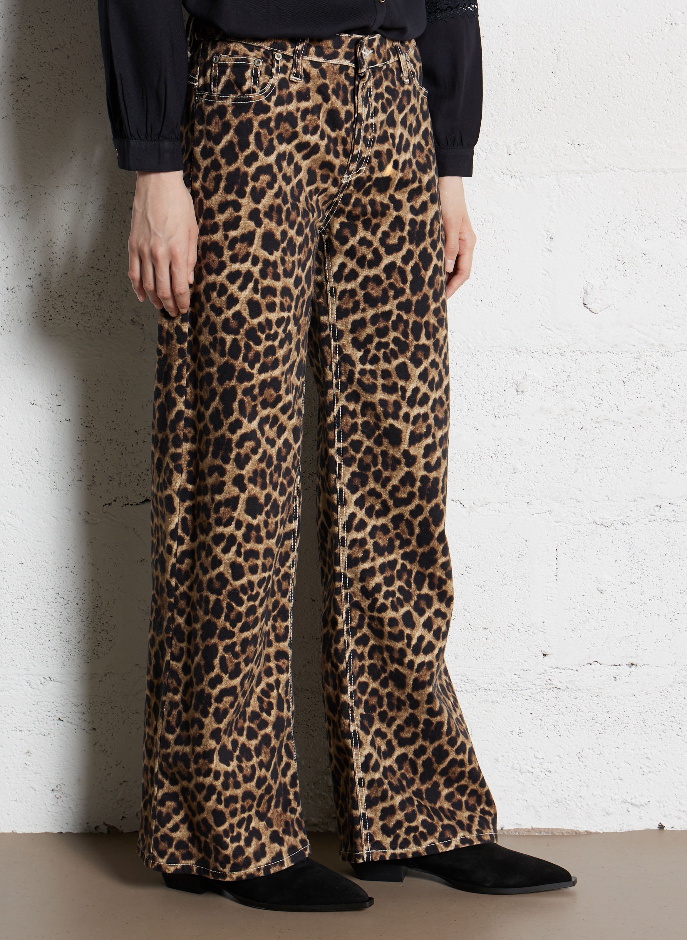 Pantalon droit en coton mélangé PLEASE Multicolore