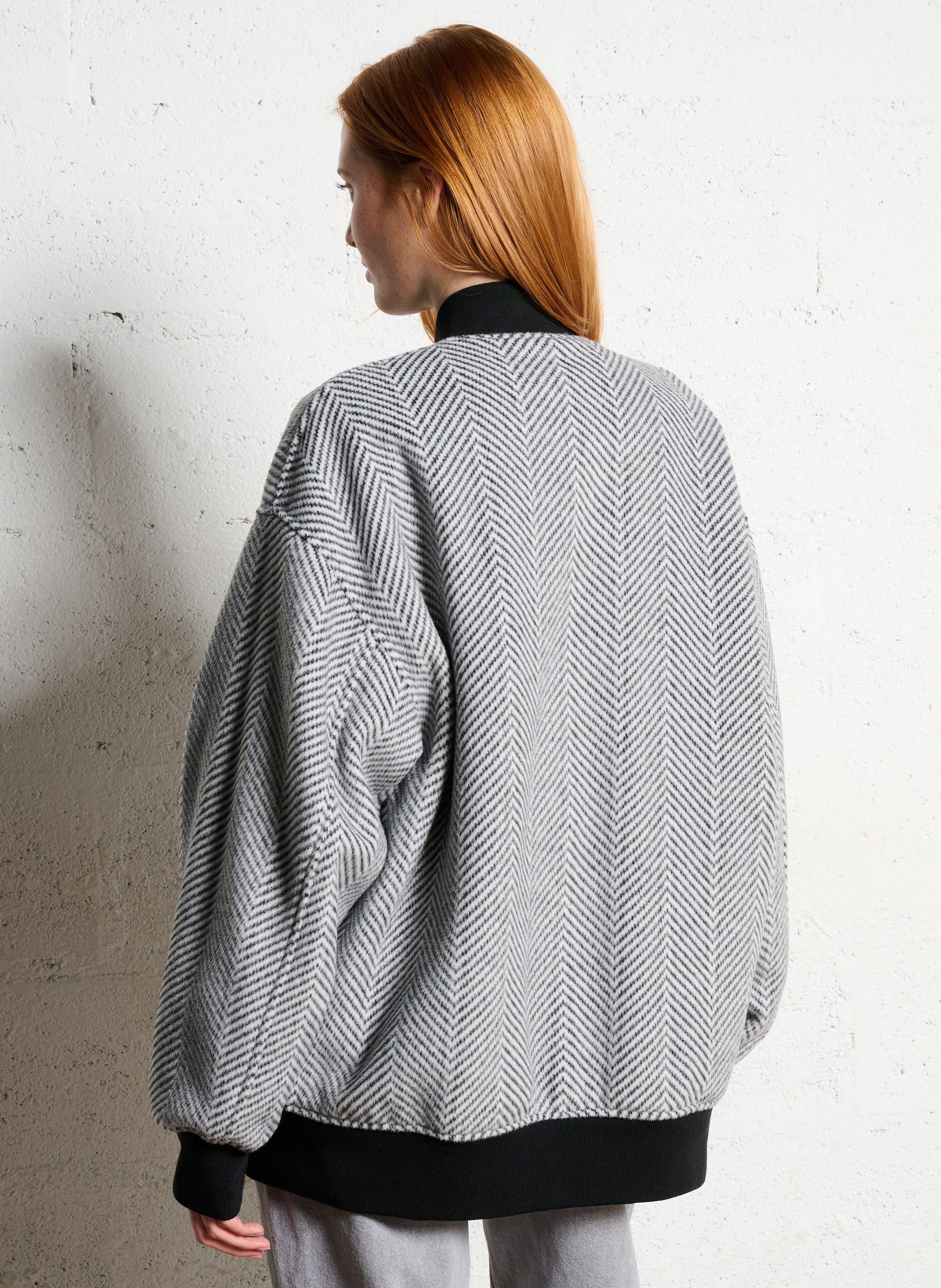 Blouson ample col teddy à motif chevrons IMPERIAL Multicolore