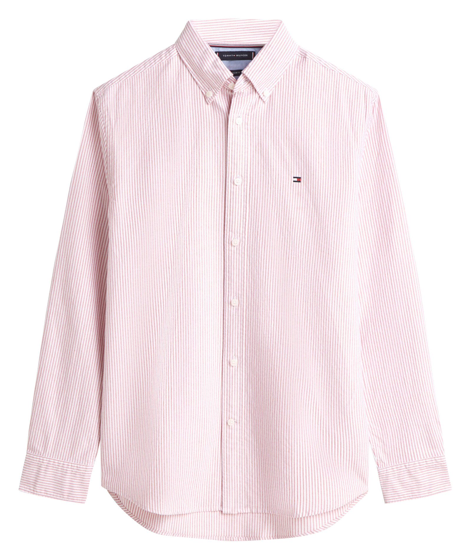 Chemise droite rayée en coton TOMMY HILFIGER Rouge