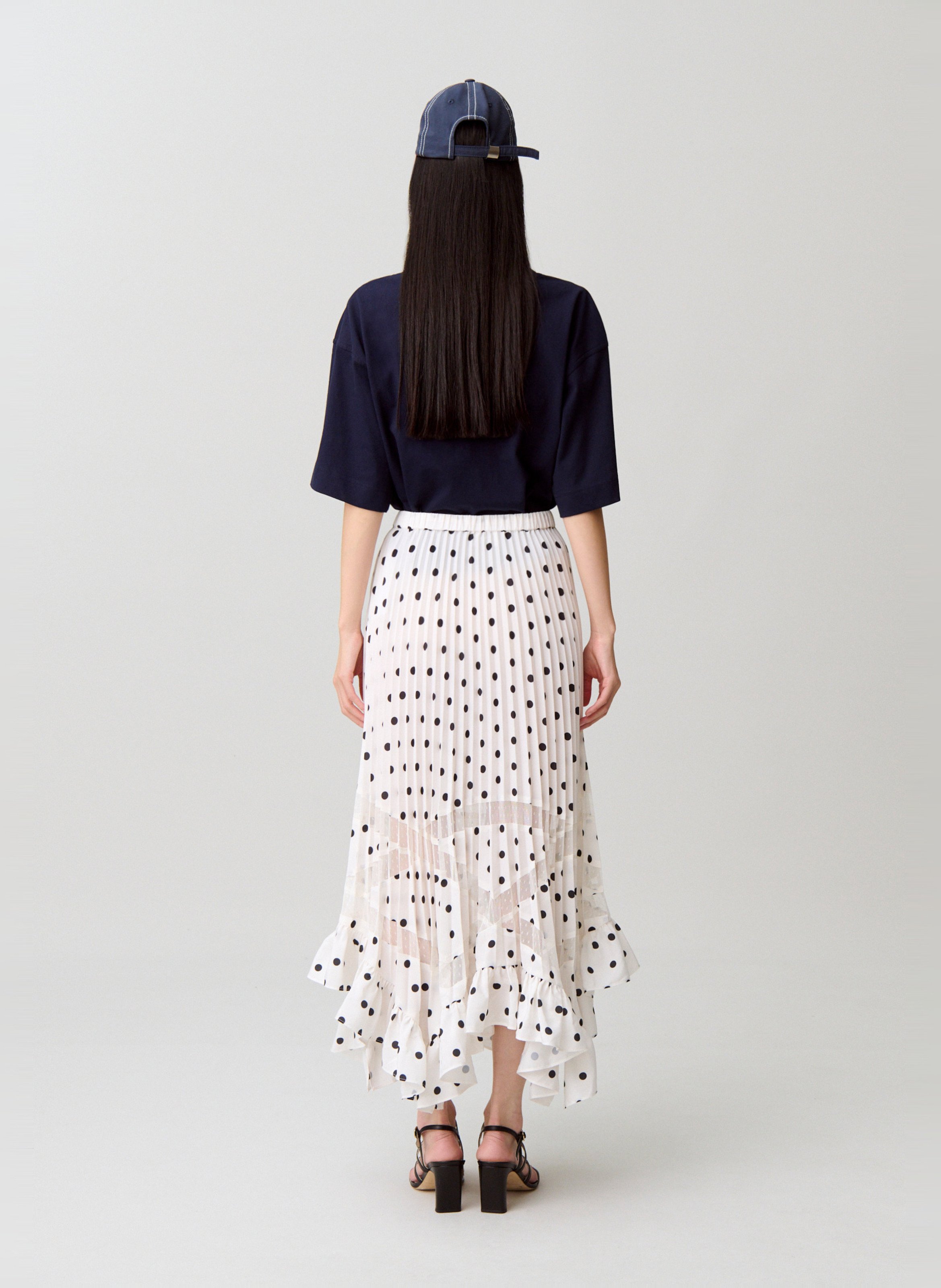 Asymmetrischer langer Rock mit Punkten CLAUDIE PIERLOT Mehrfarbig