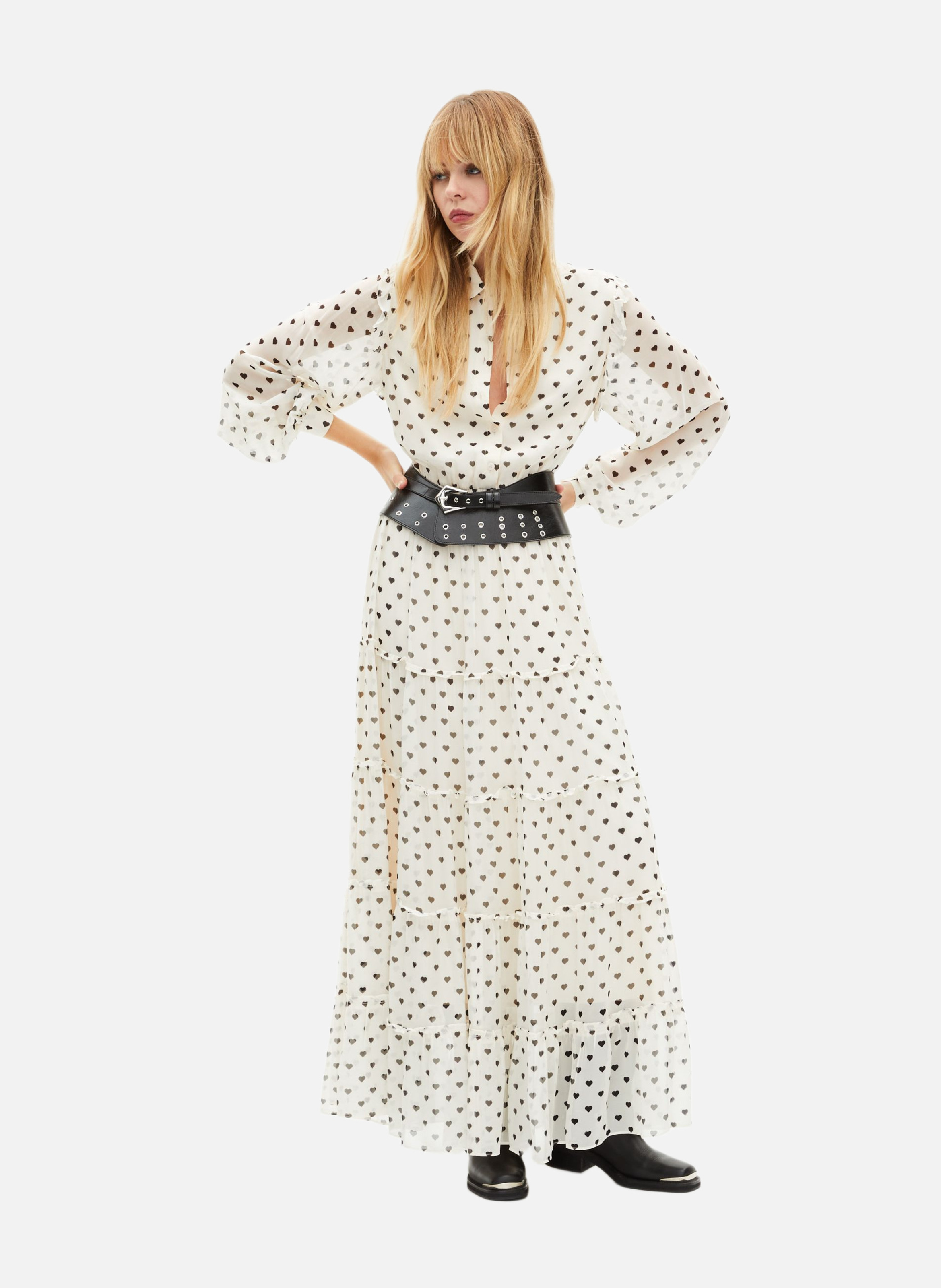 Long dress with heart print THE KOOPLES White