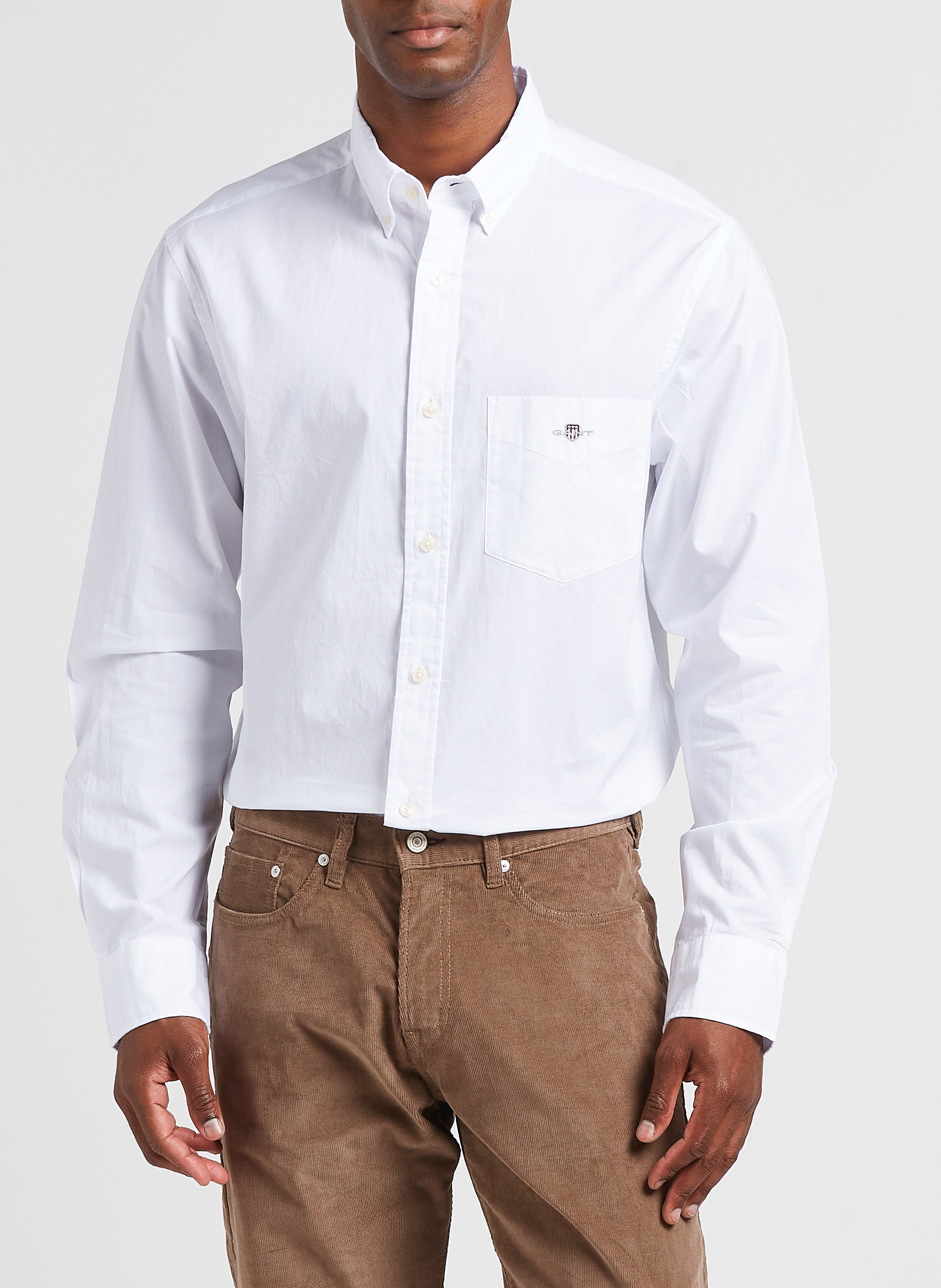 Chemise droite col américain en coton recyclé GANT