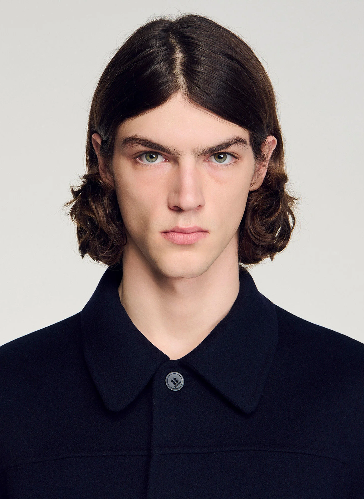 Jack van wolmix met klassieke kraag SANDRO Blauw