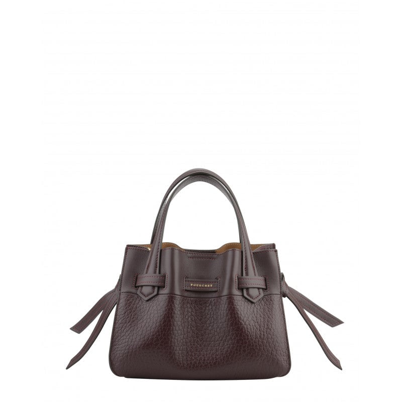 Calfskin leather handbag POURCHET Red