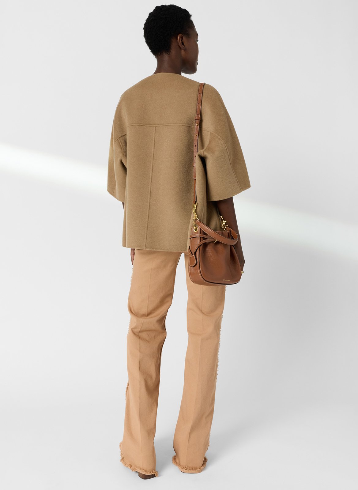 Manteau court réversible en laine GERARD DAREL Marron