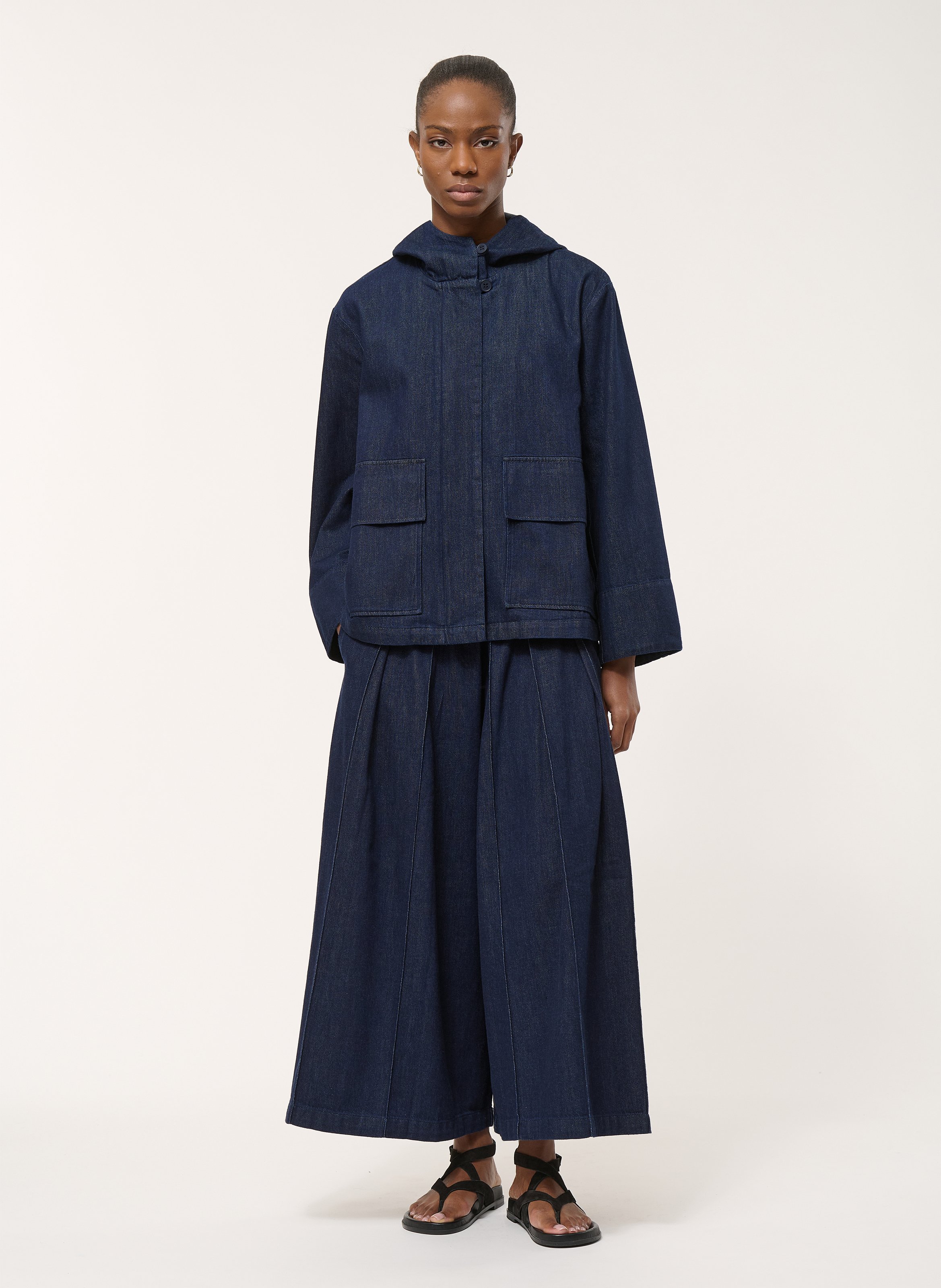 Veste en denim à capuche HUMILITY Bleu