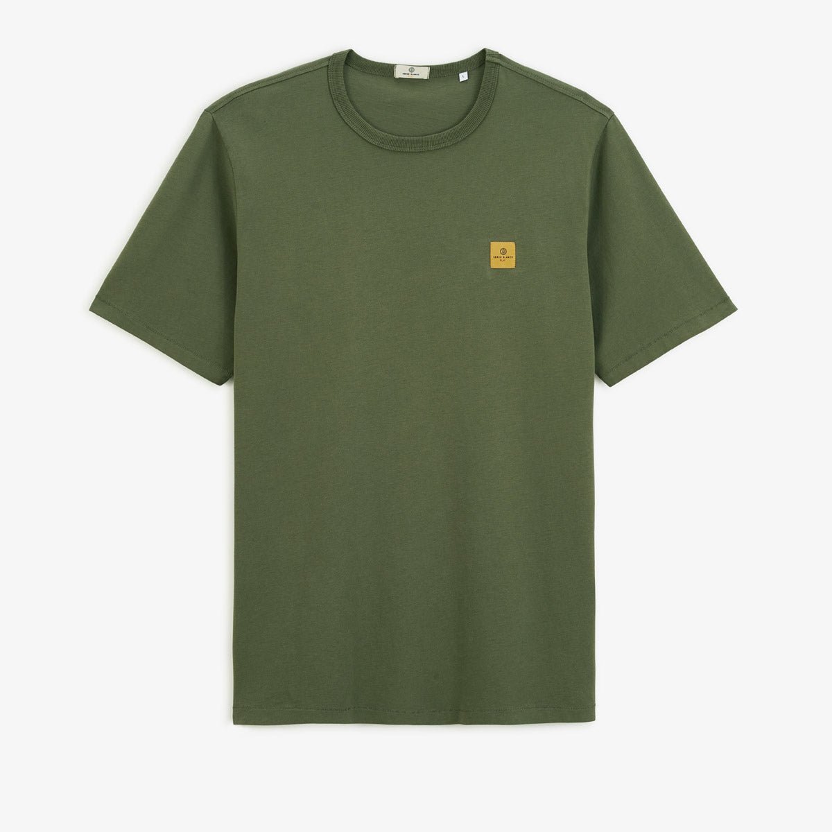 Round neck cotton t-shirt with octopus print on the back SERGE BLANCO Green