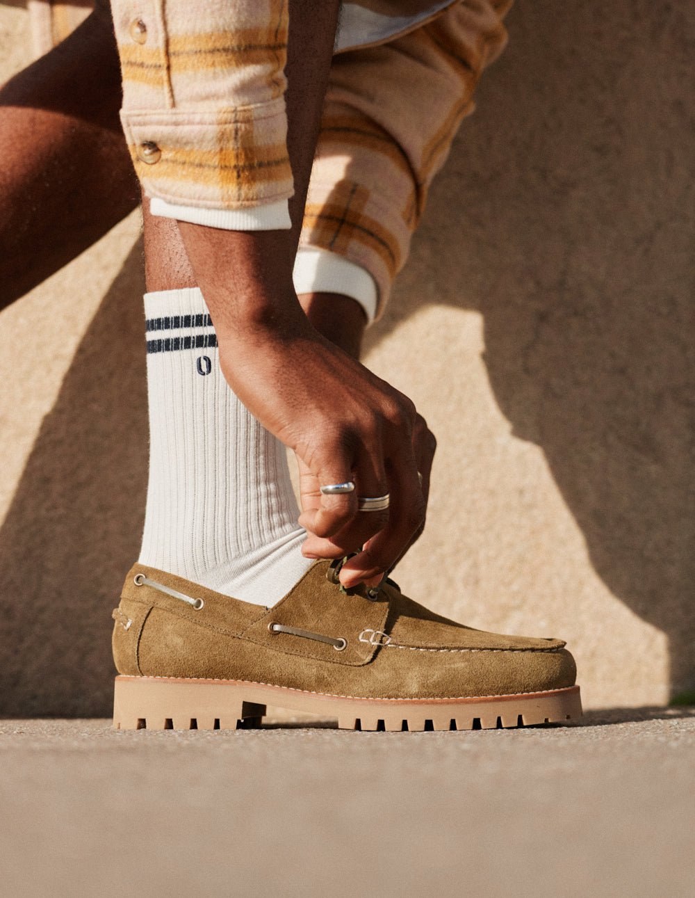 Chaussures bateau ODAJE Kaki