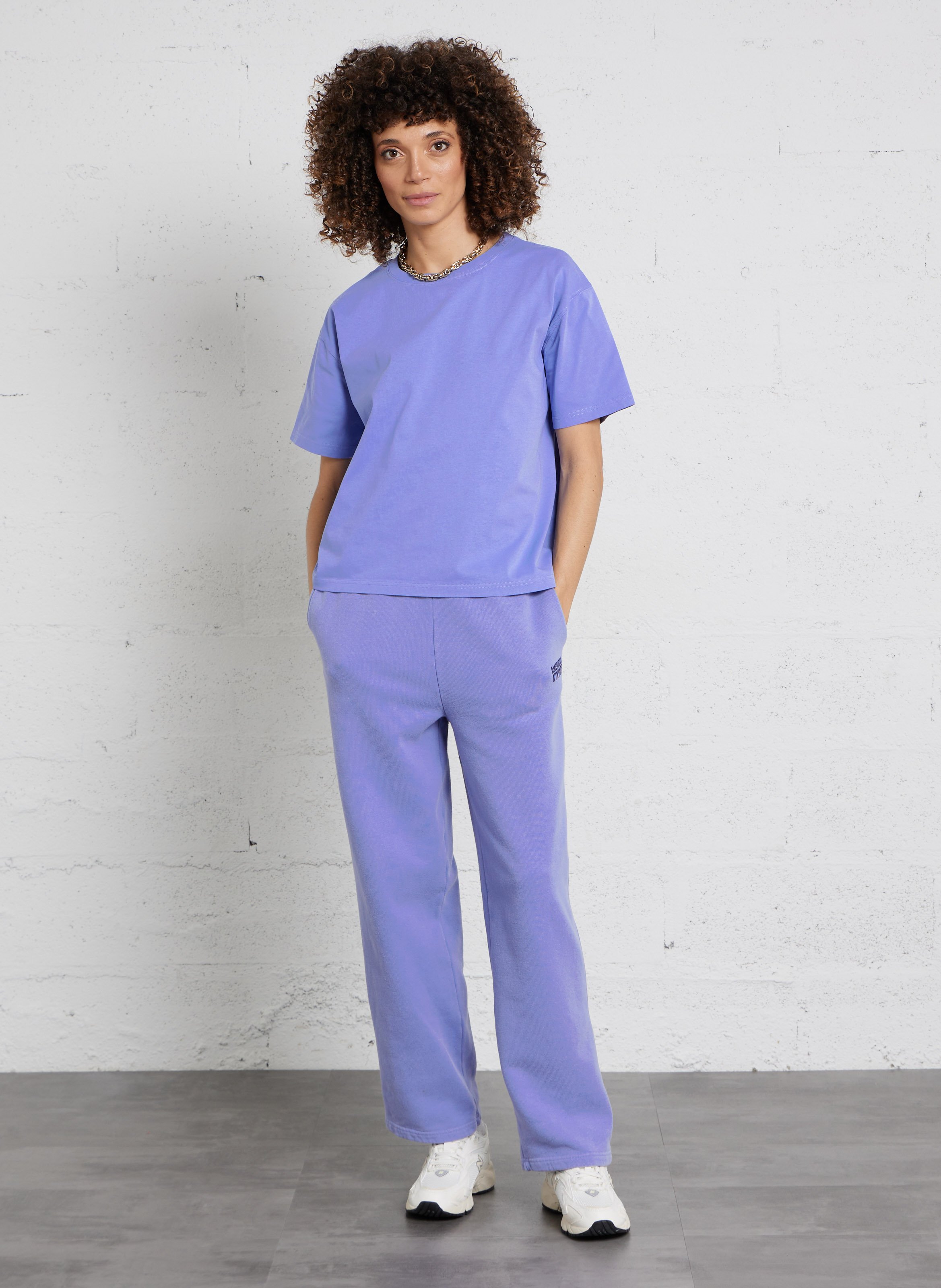 Jogging droit en coton AMERICAN VINTAGE Bleu