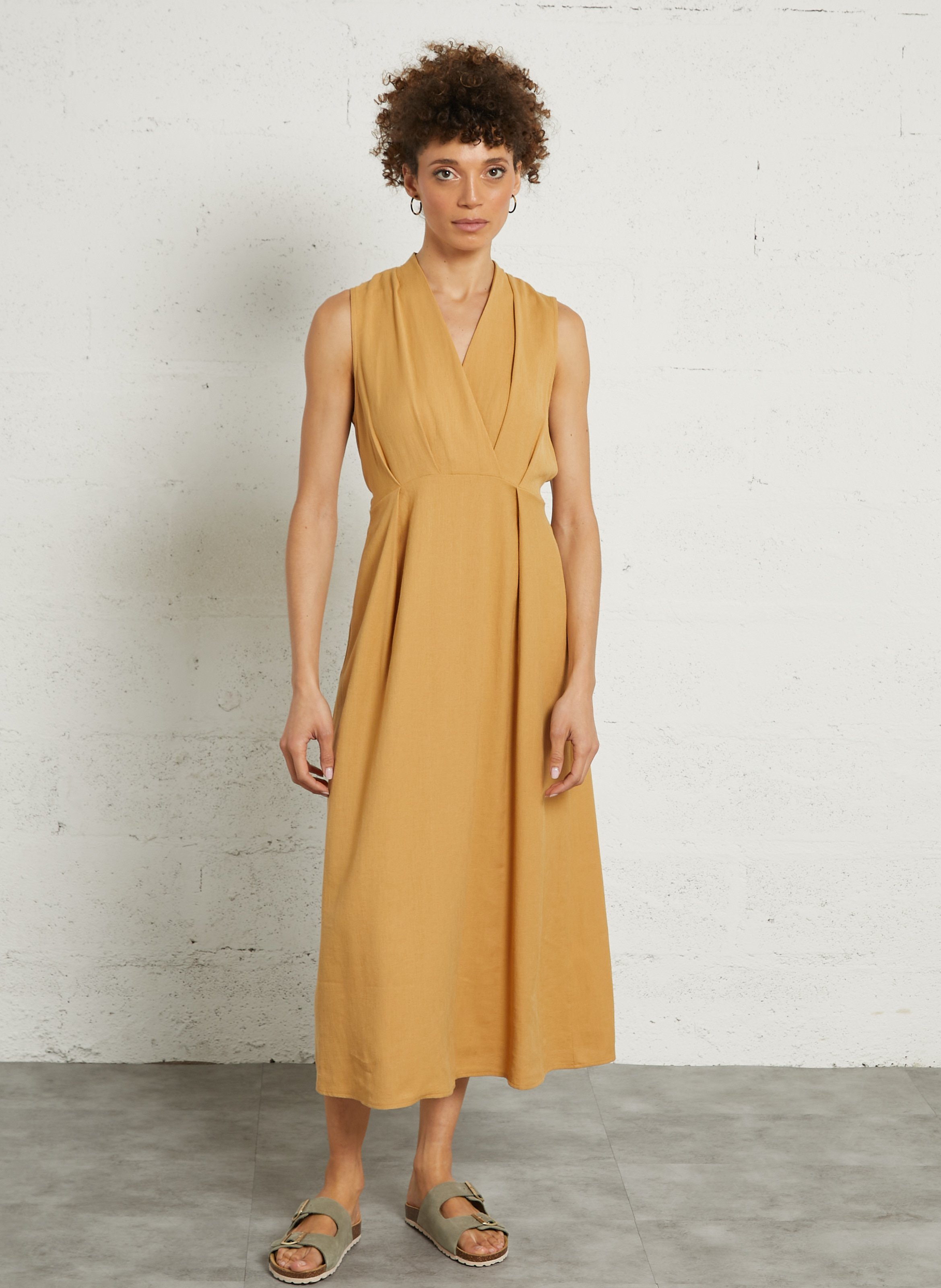 Sandales plates à brides en cuir LES TROPEZIENNES PAR M.BELARBI Vert