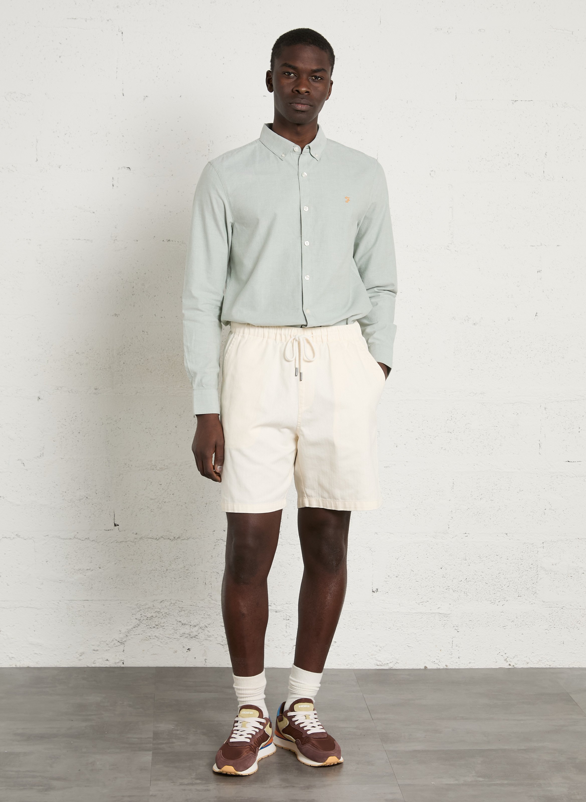 Slim-fit overhemd van biologisch katoen FARAH Groen