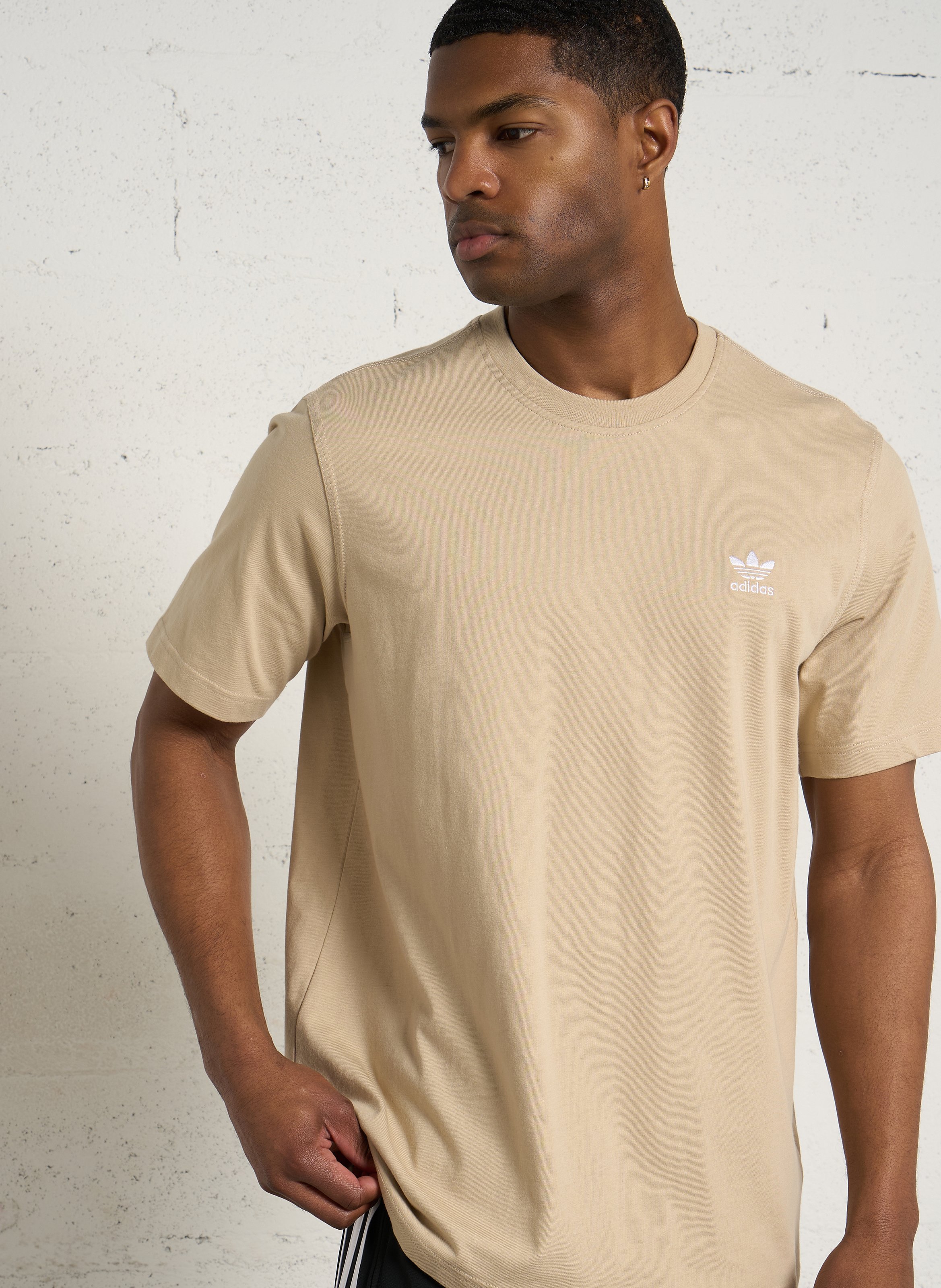 Baumwoll-Pullover mit Rundhalsausschnitt ADIDAS Beige