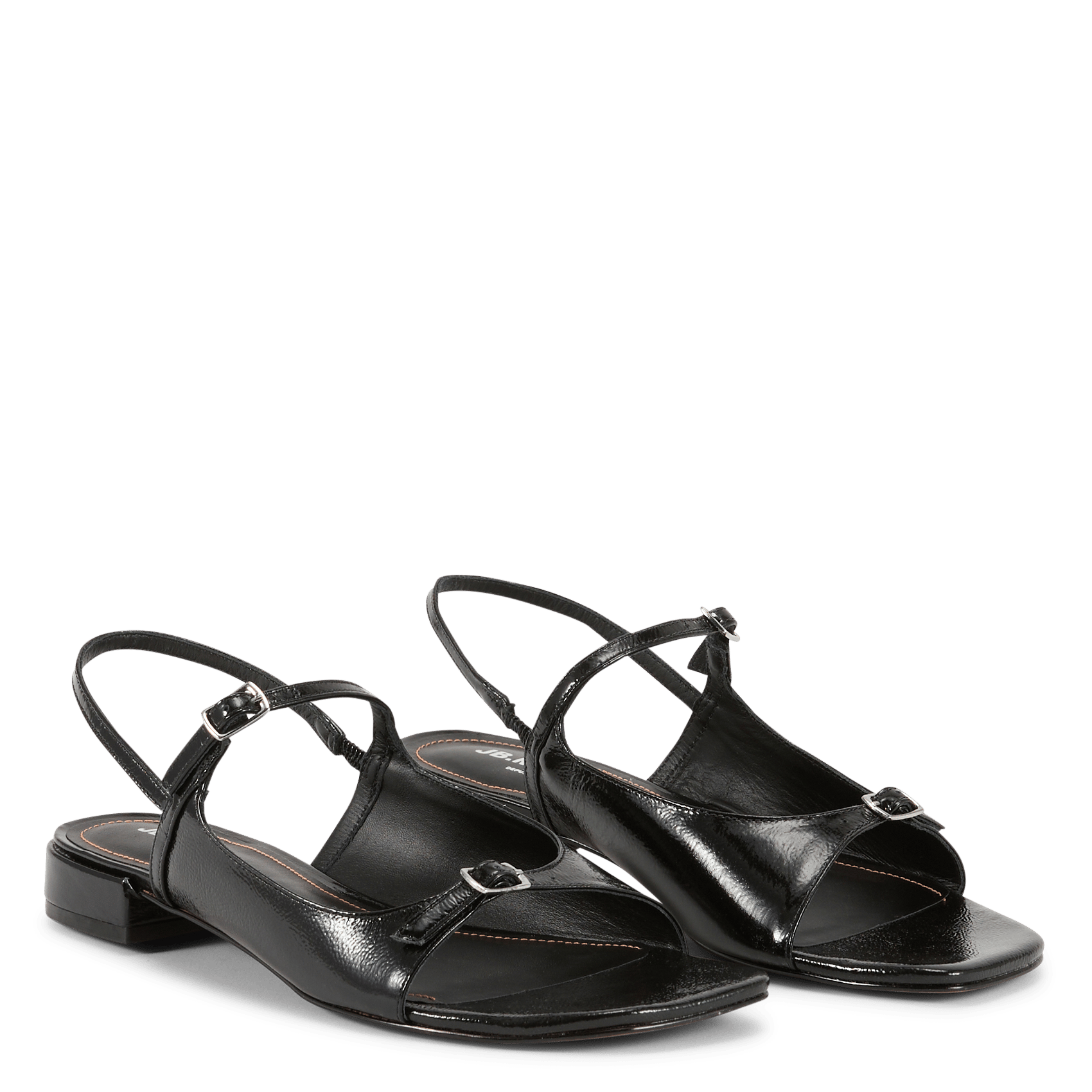 Flache Sandalen aus Lackleder JB MARTIN Schwarz