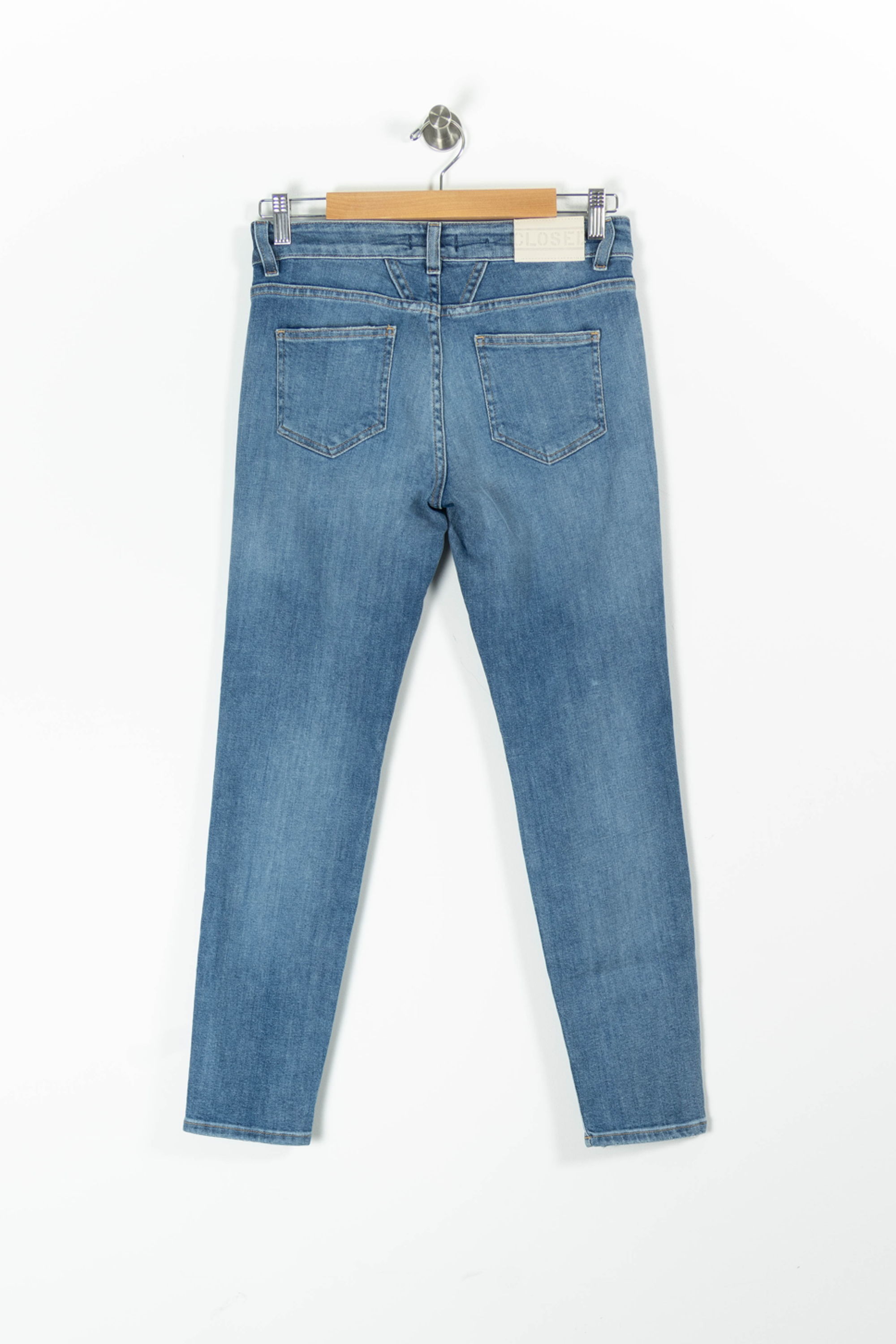 Cropped slim jeans with studs CLOSED - Seconde Main Blue