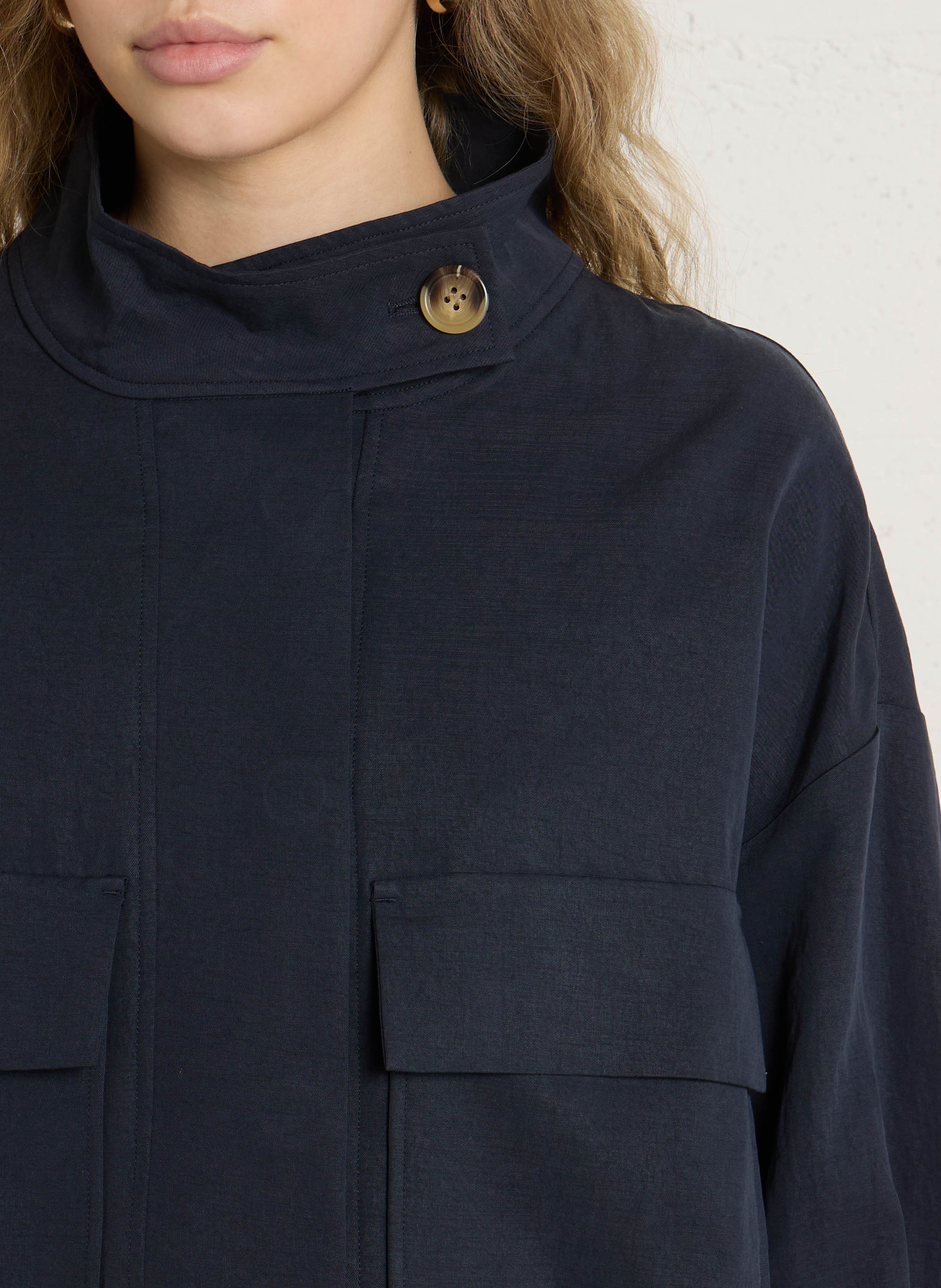 Cropped jacket with high collar SUNCOO Blue