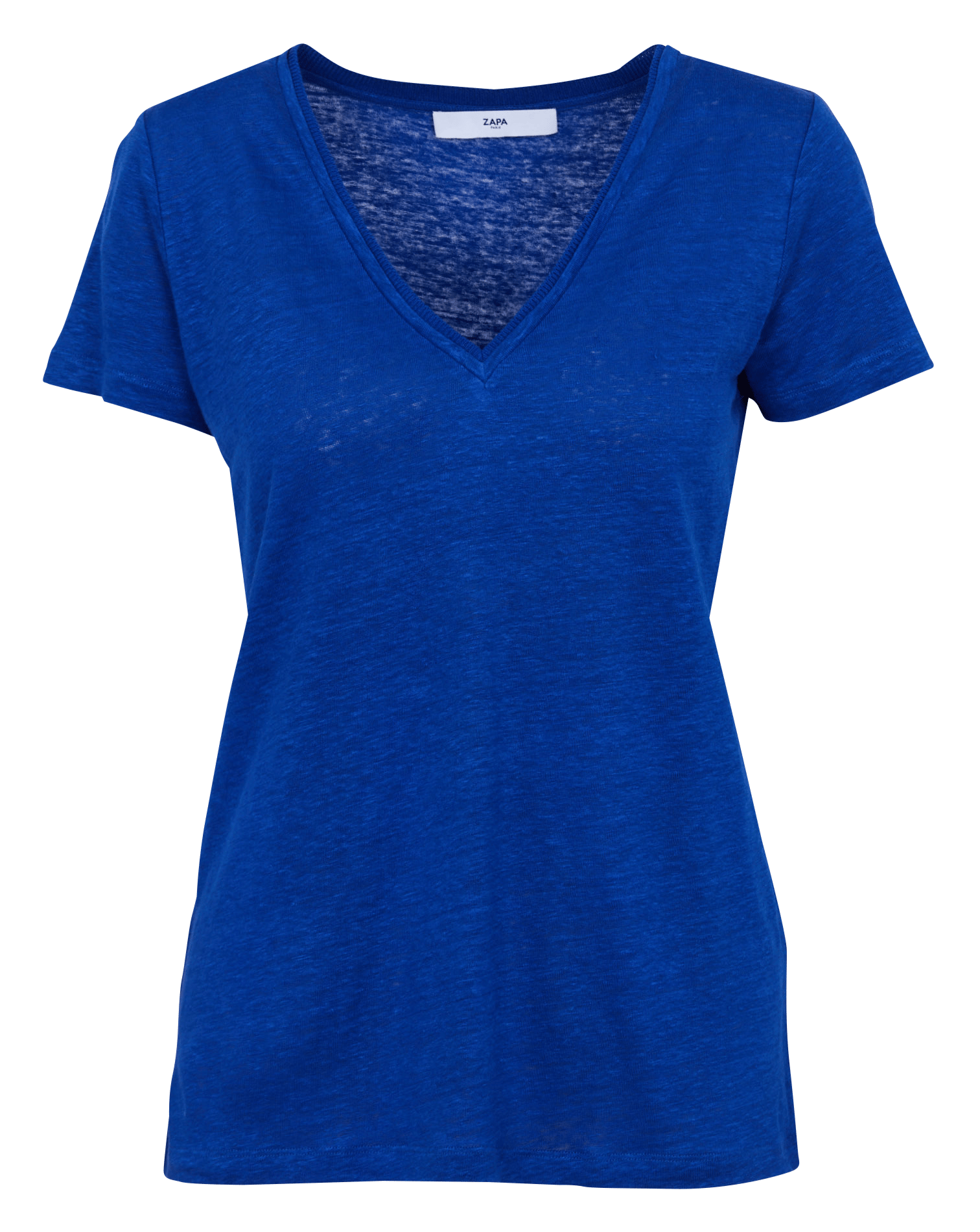 Rechte, linnen top met V-hals ZAPA Blauw