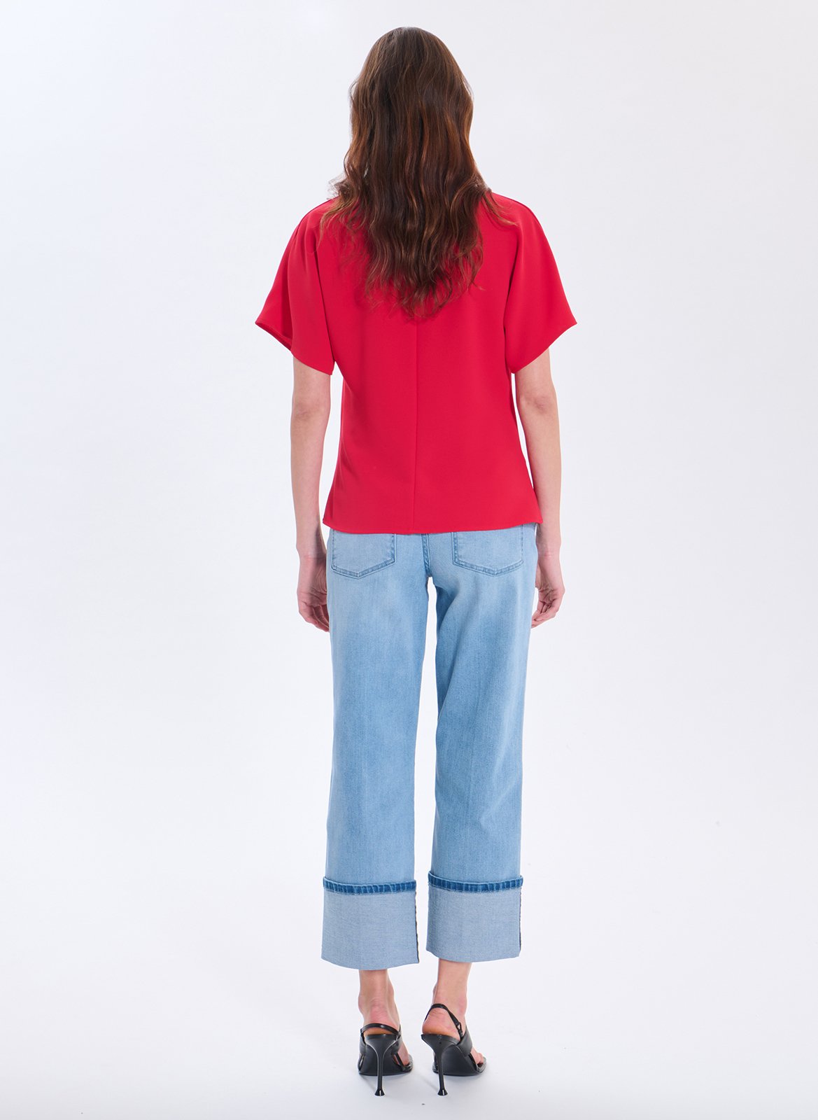 Top ajusté col tunisien ZAPA Rouge