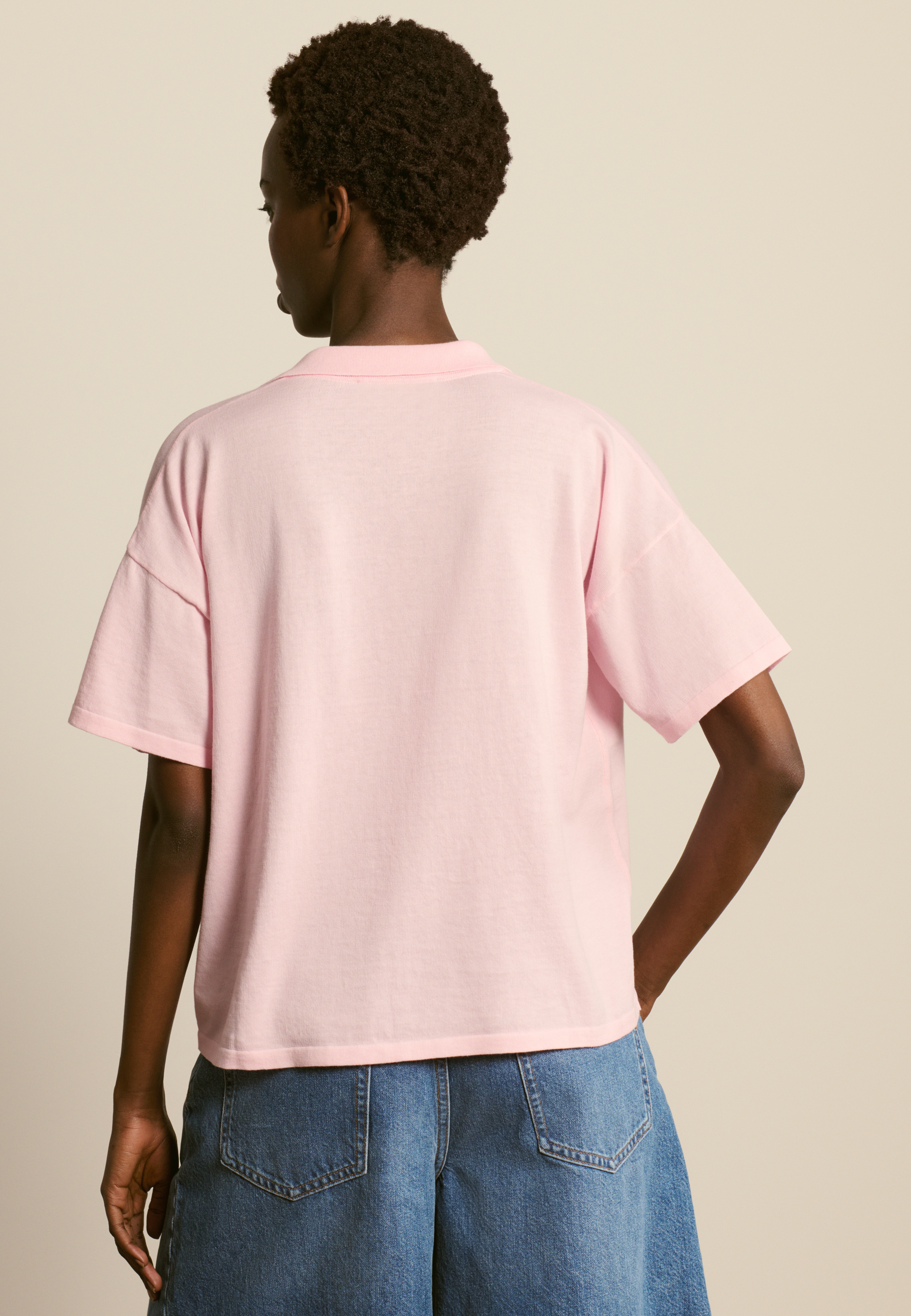 Polo en coton biologique MAISON MONTAGUT Rose
