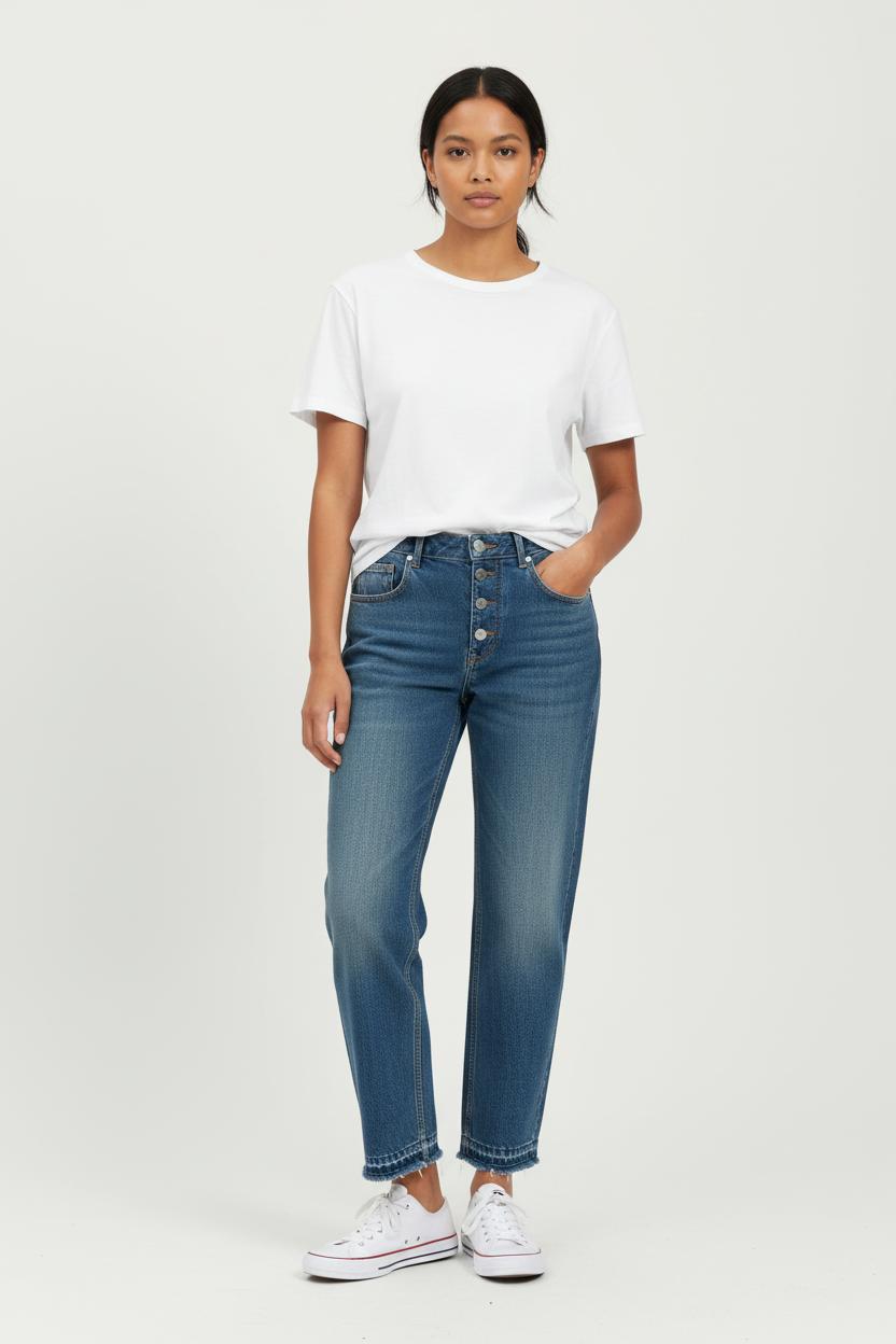 Cropped slim jeans with studs ISABEL MARANT - Seconde Main Blue