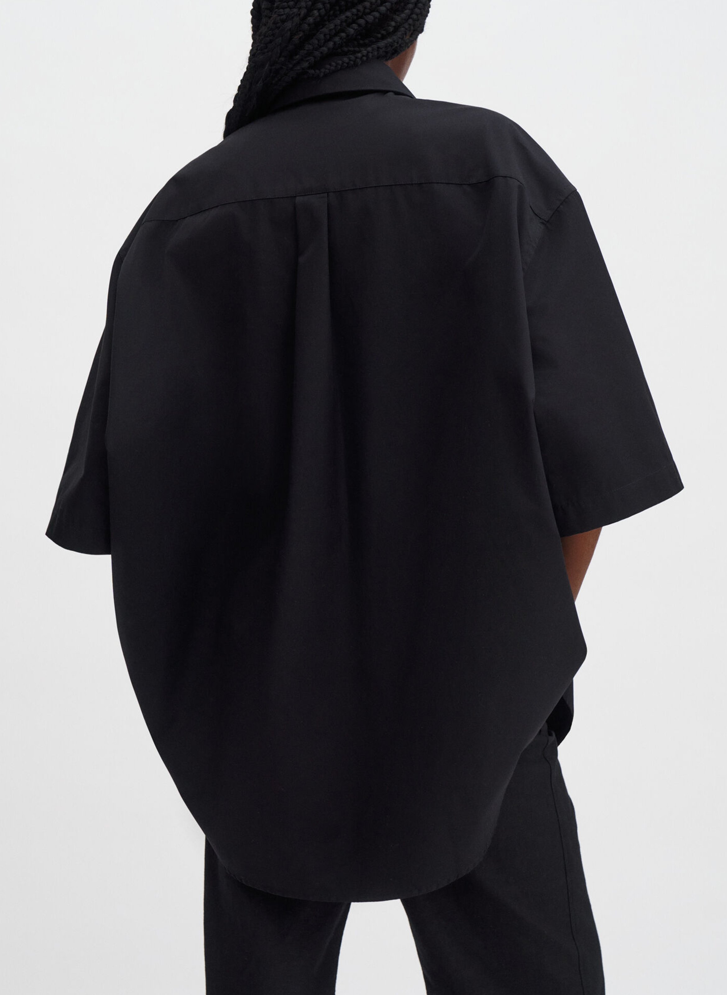 Wijdvallende effen blouse met knoopsluiting FILIPPA K Zwart