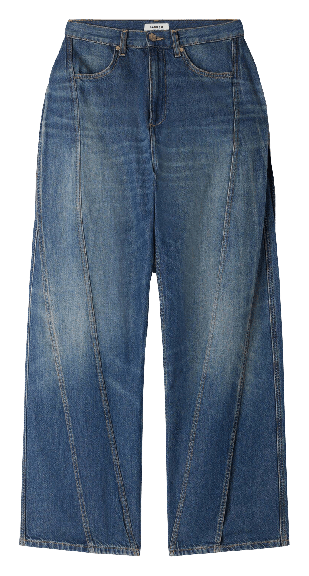 Jean large en coton SANDRO Bleu