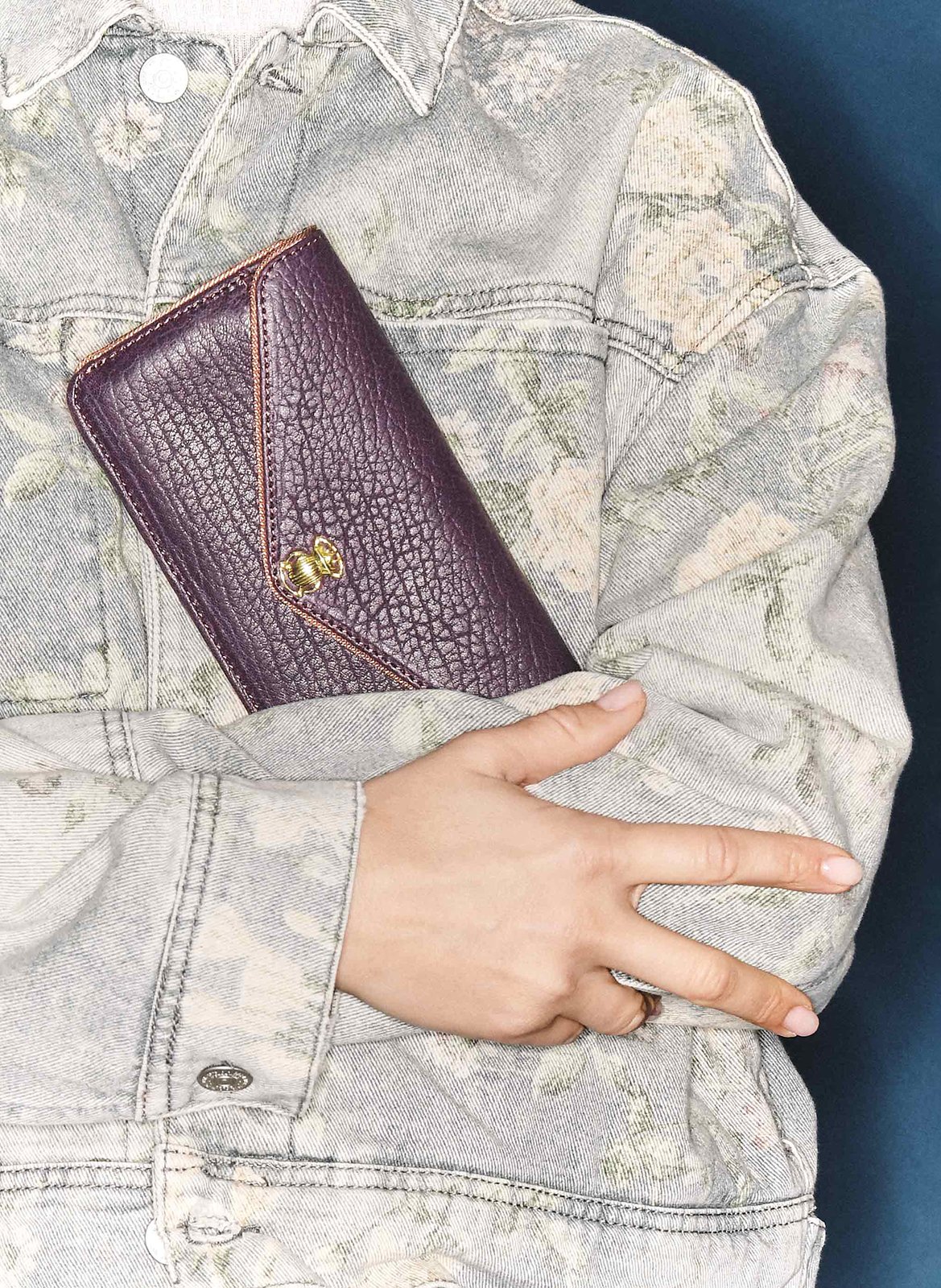 Brieftasche aus Leder CLARIS VIROT Pflaume