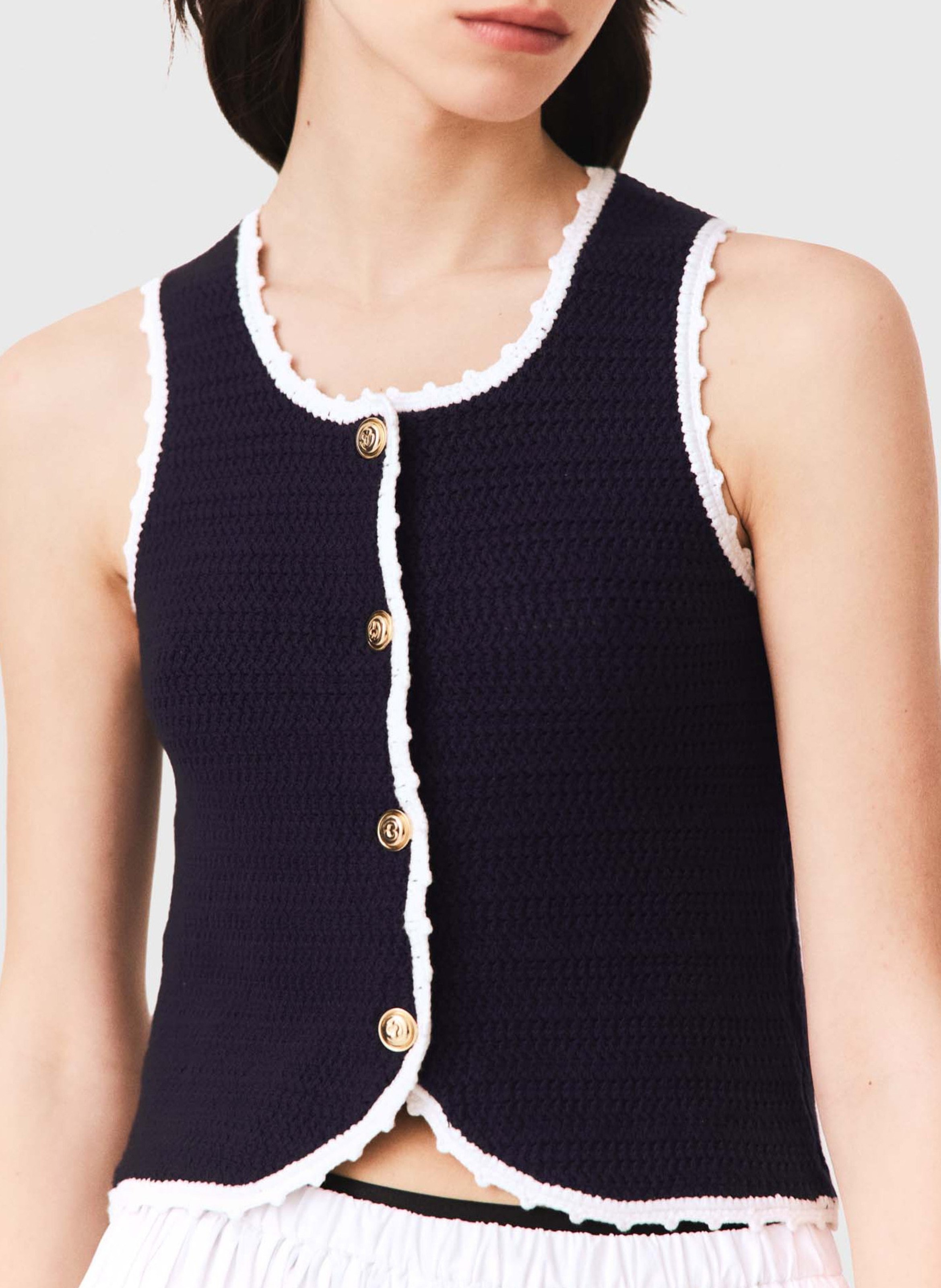 Top ajustée en maille  MAJE Bleu