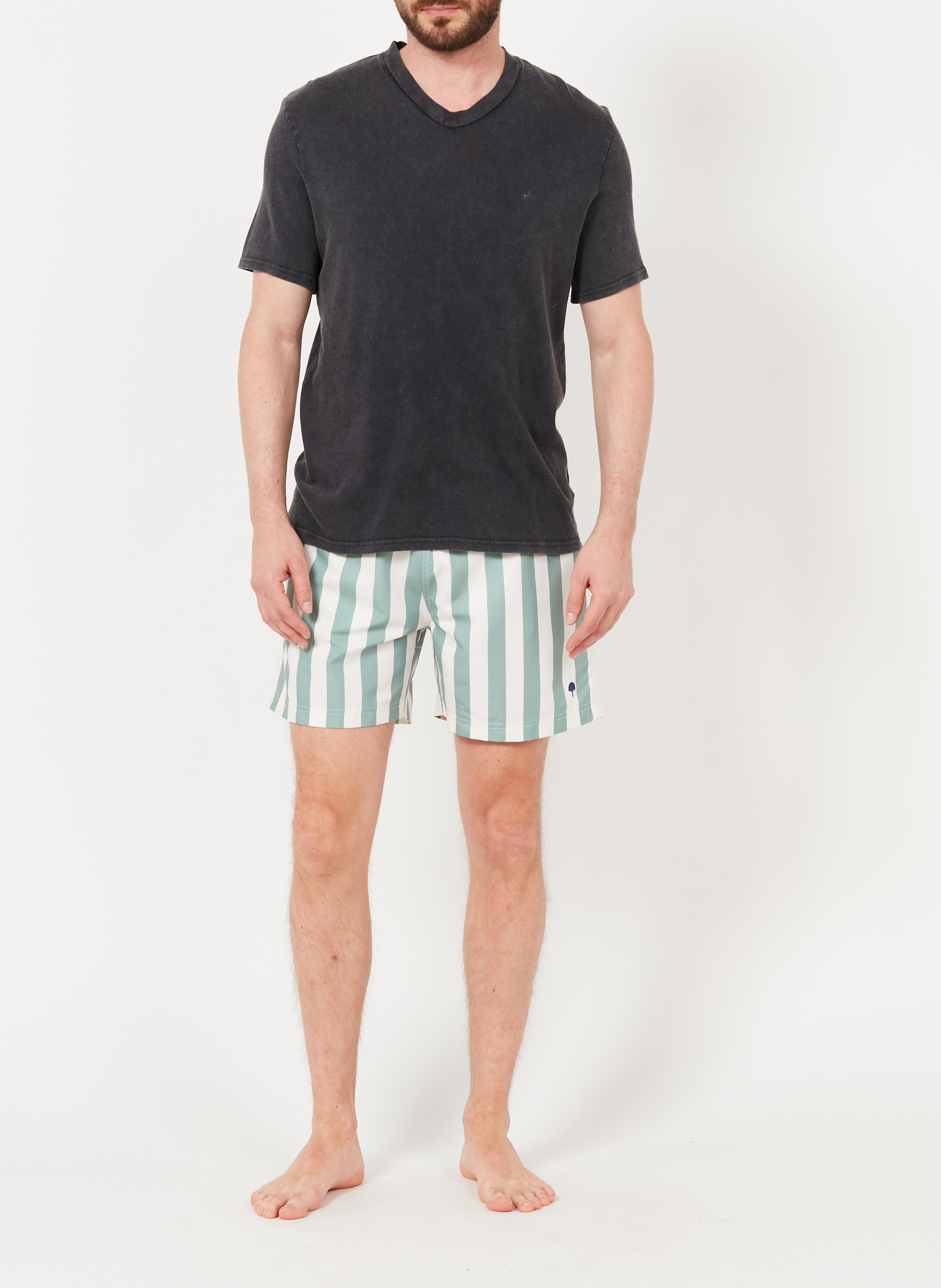 Short de maillot de bain rayé FAGUO Vert