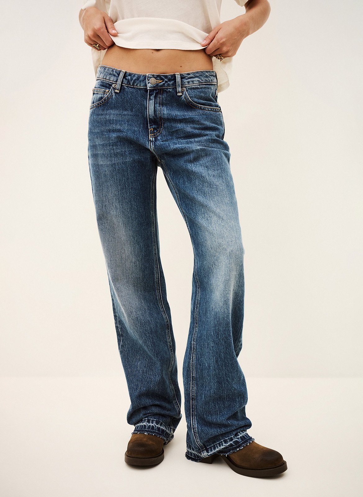 Jean large en coton BA&SH Bleu