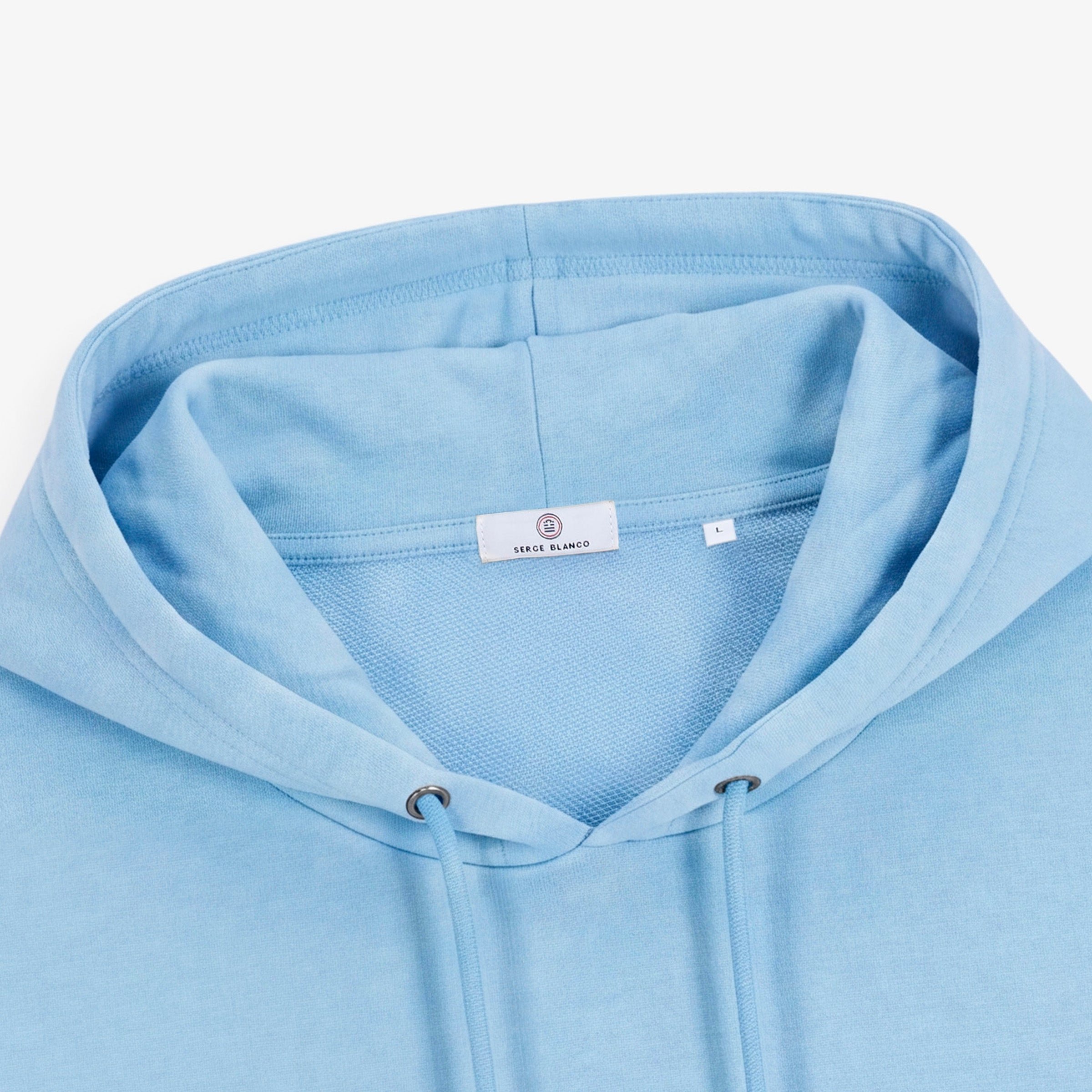 Cotton sweatshirt fabric hoodie SERGE BLANCO Blue