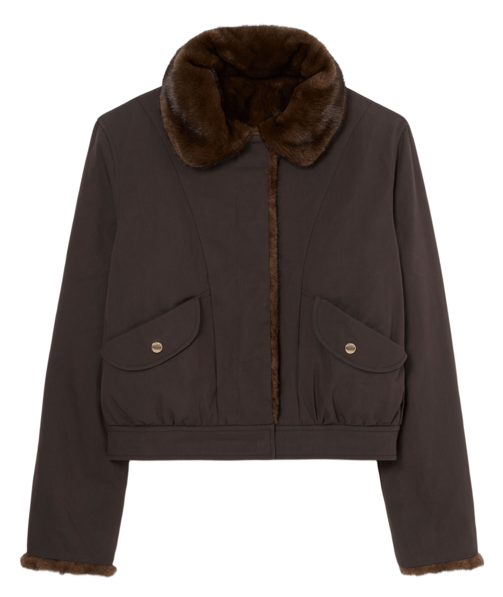 Parka col classique en coton mélangé CLAUDIE PIERLOT Marron
