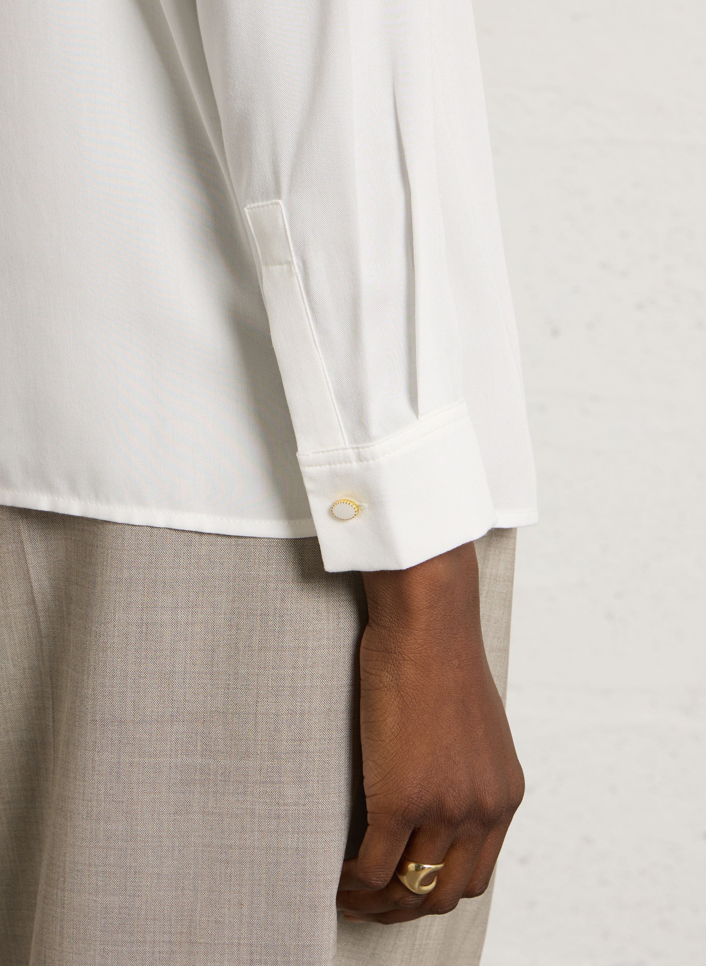 Straight-fit blouse met klassieke kraag MAISON 123 Wit