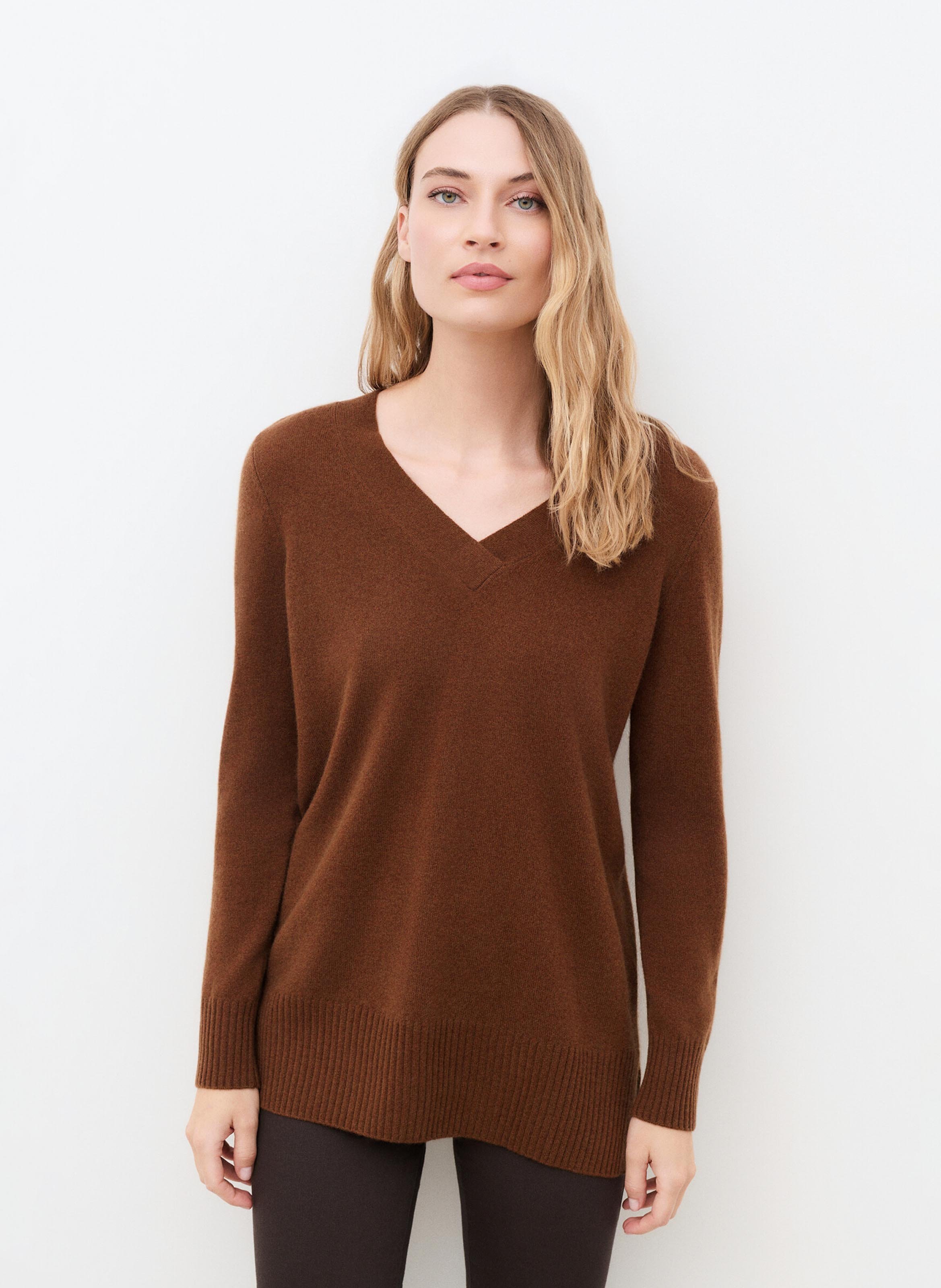 Pull col V en cachemire  CAROLL