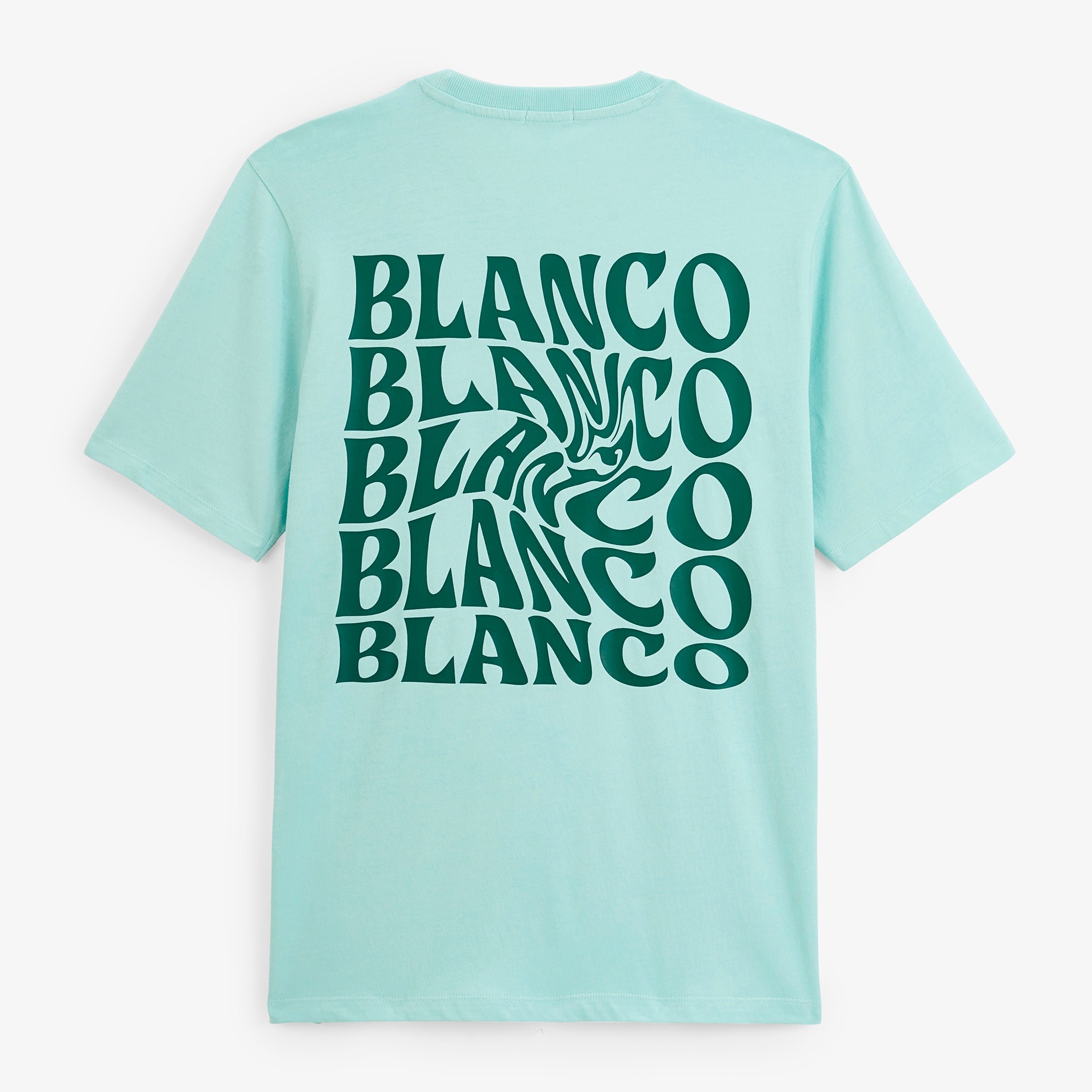 Short-sleeved t-shirt Théo printed back blanco twist sky blue SERGE BLANCO Blue