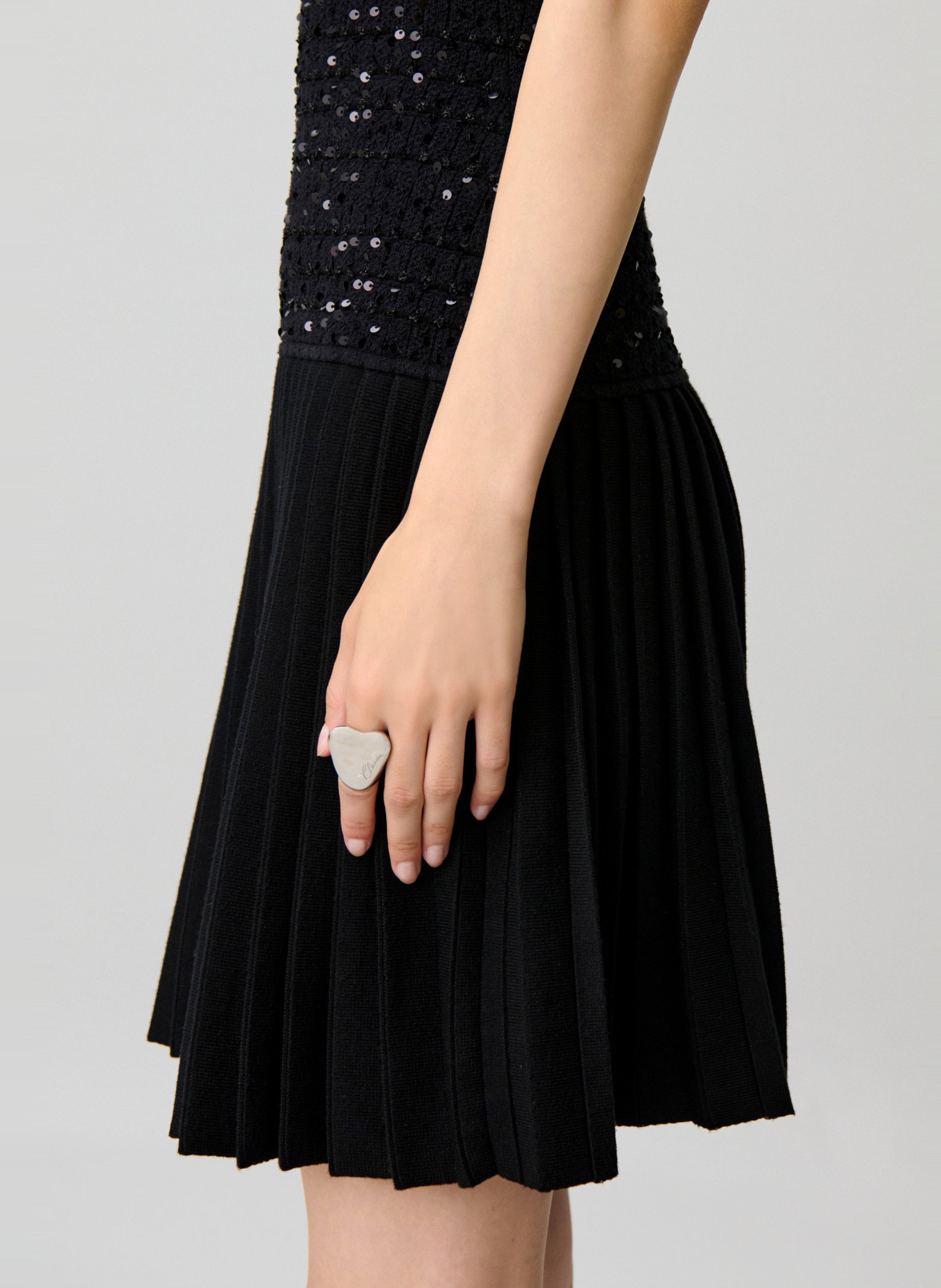Robe courte évasée à sequins CLAUDIE PIERLOT Noir