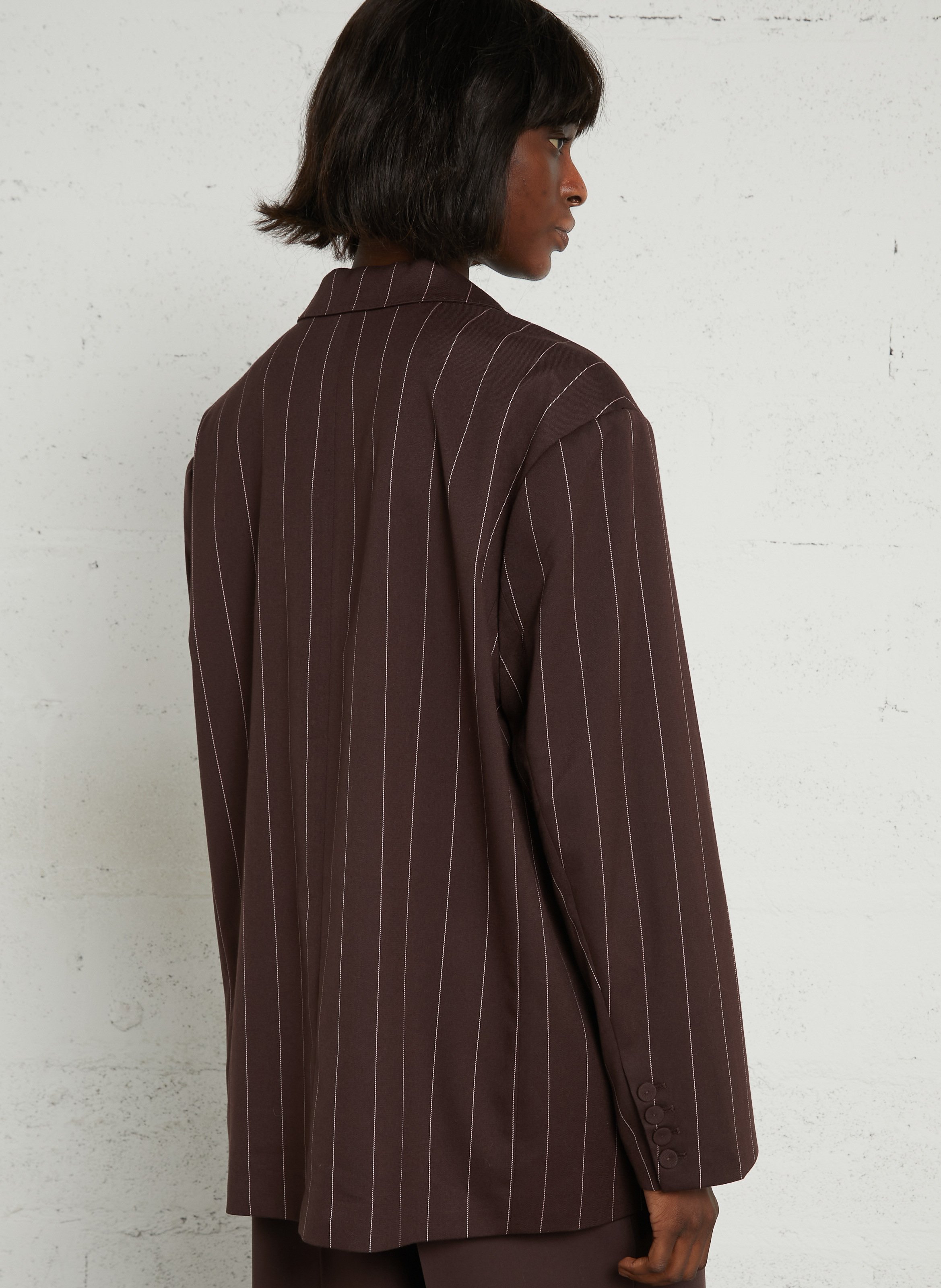 Striped blazer with tailored collar FABIENNE CHAPOT Brown